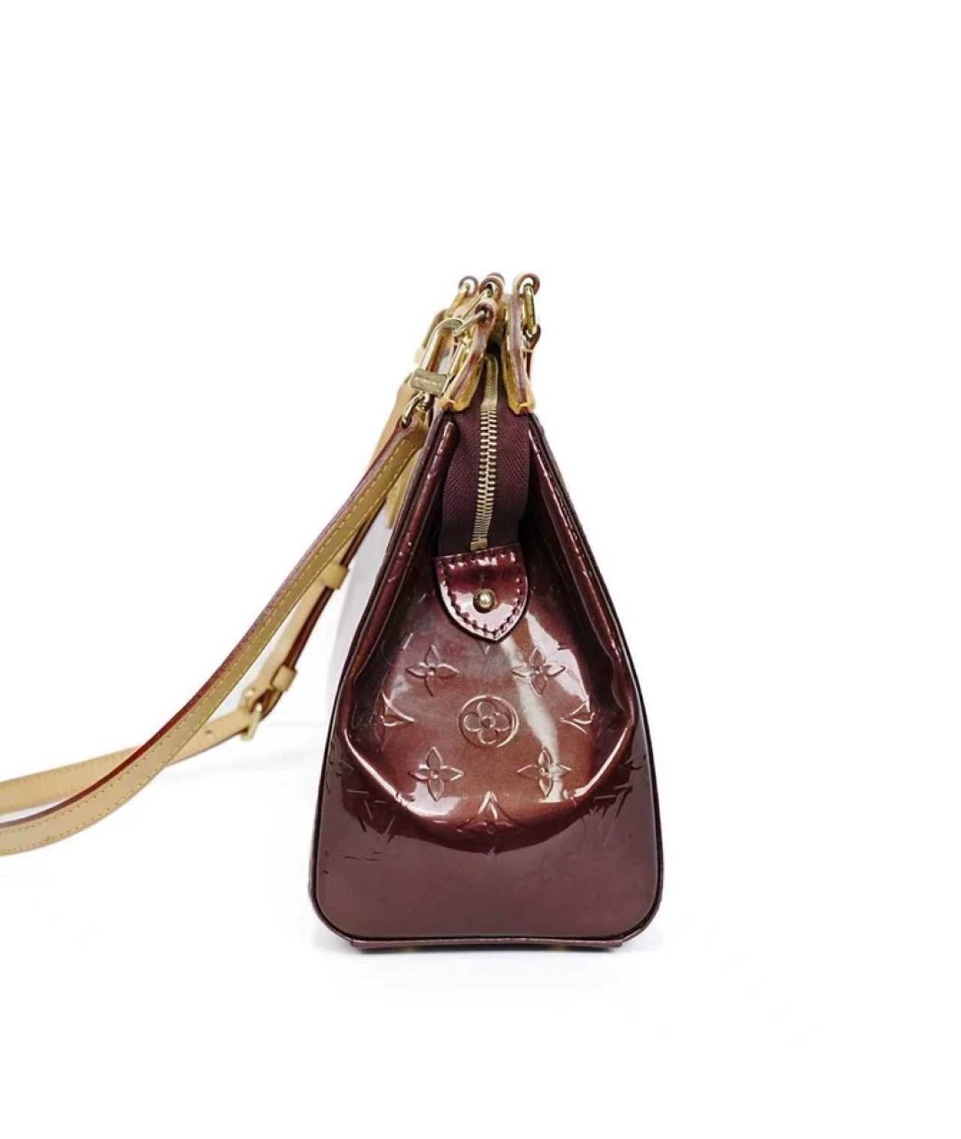 LOUIS VUITTON Бордовая сумка с короткими ручками из лакированной кожи, фото 3