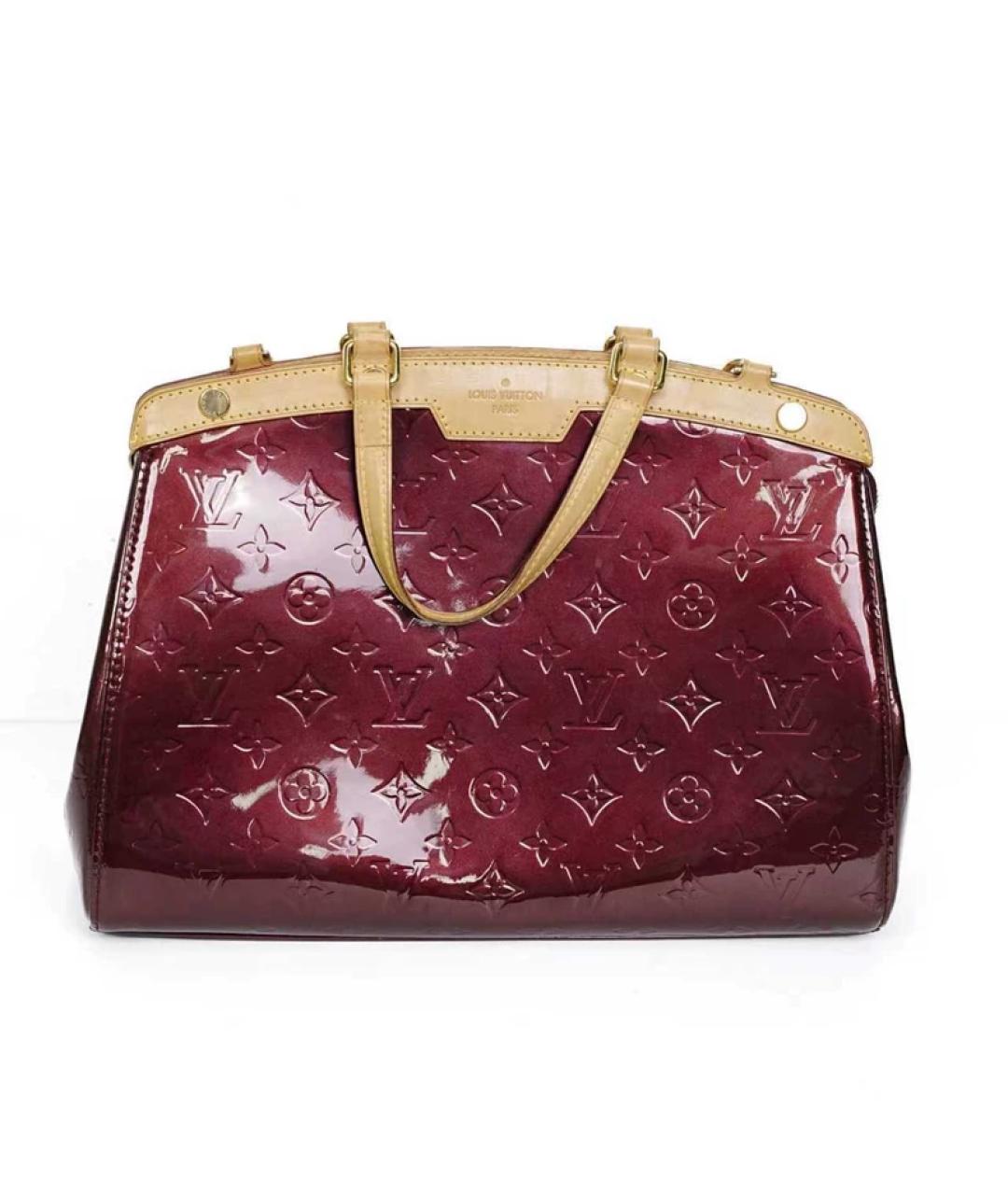 LOUIS VUITTON Бордовая сумка с короткими ручками из лакированной кожи, фото 7