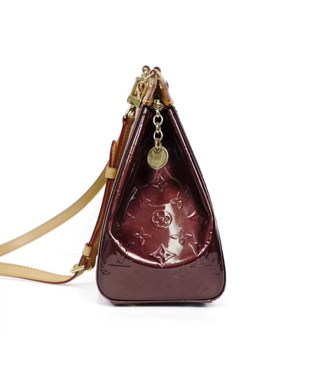 LOUIS VUITTON Бордовая сумка с короткими ручками из лакированной кожи, фото 2