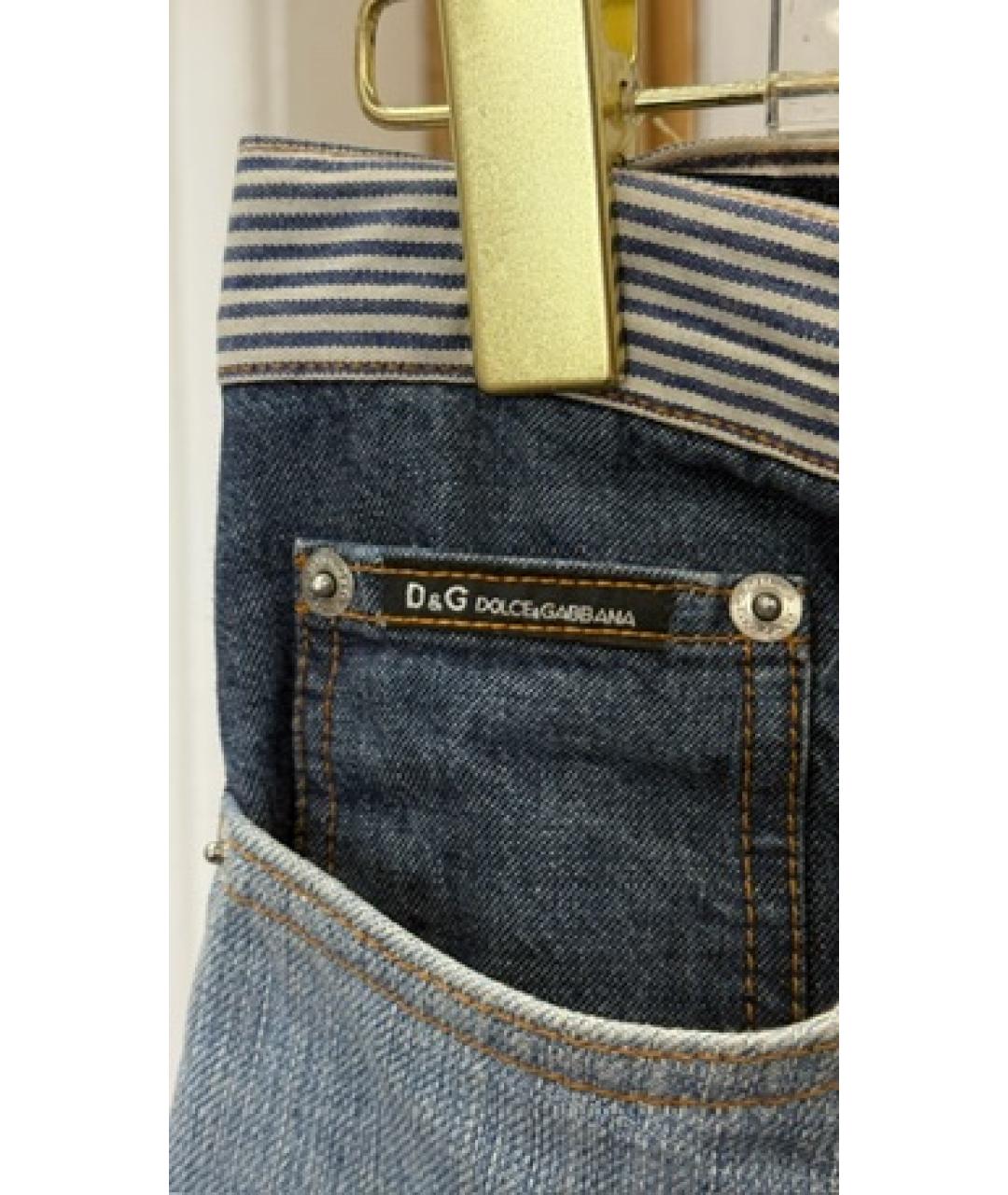 DOLCE&GABBANA Синие прямые джинсы, фото 3