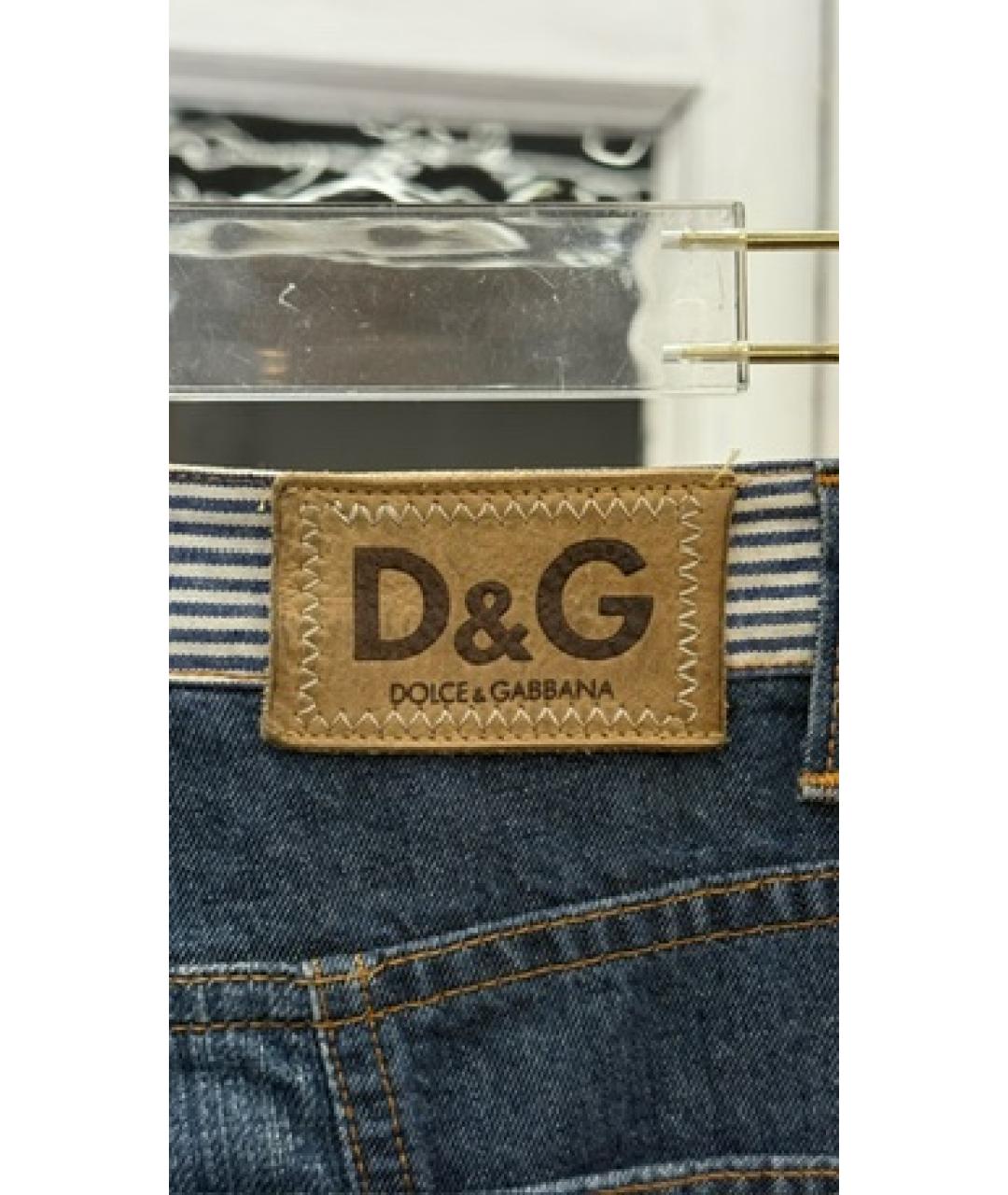 DOLCE&GABBANA Синие прямые джинсы, фото 4