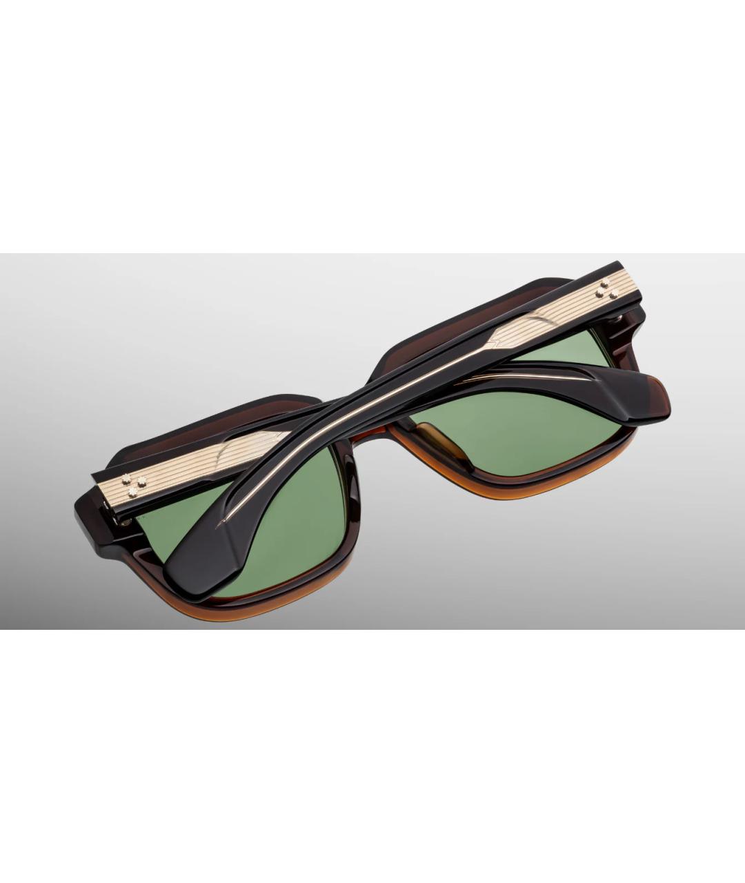 JACQUES MARIE MAGE Коричневые пластиковые солнцезащитные очки, фото 5