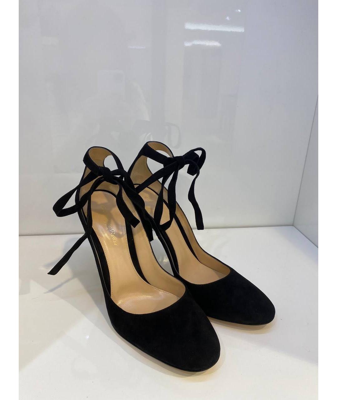 GIANVITO ROSSI Черные замшевые туфли, фото 4