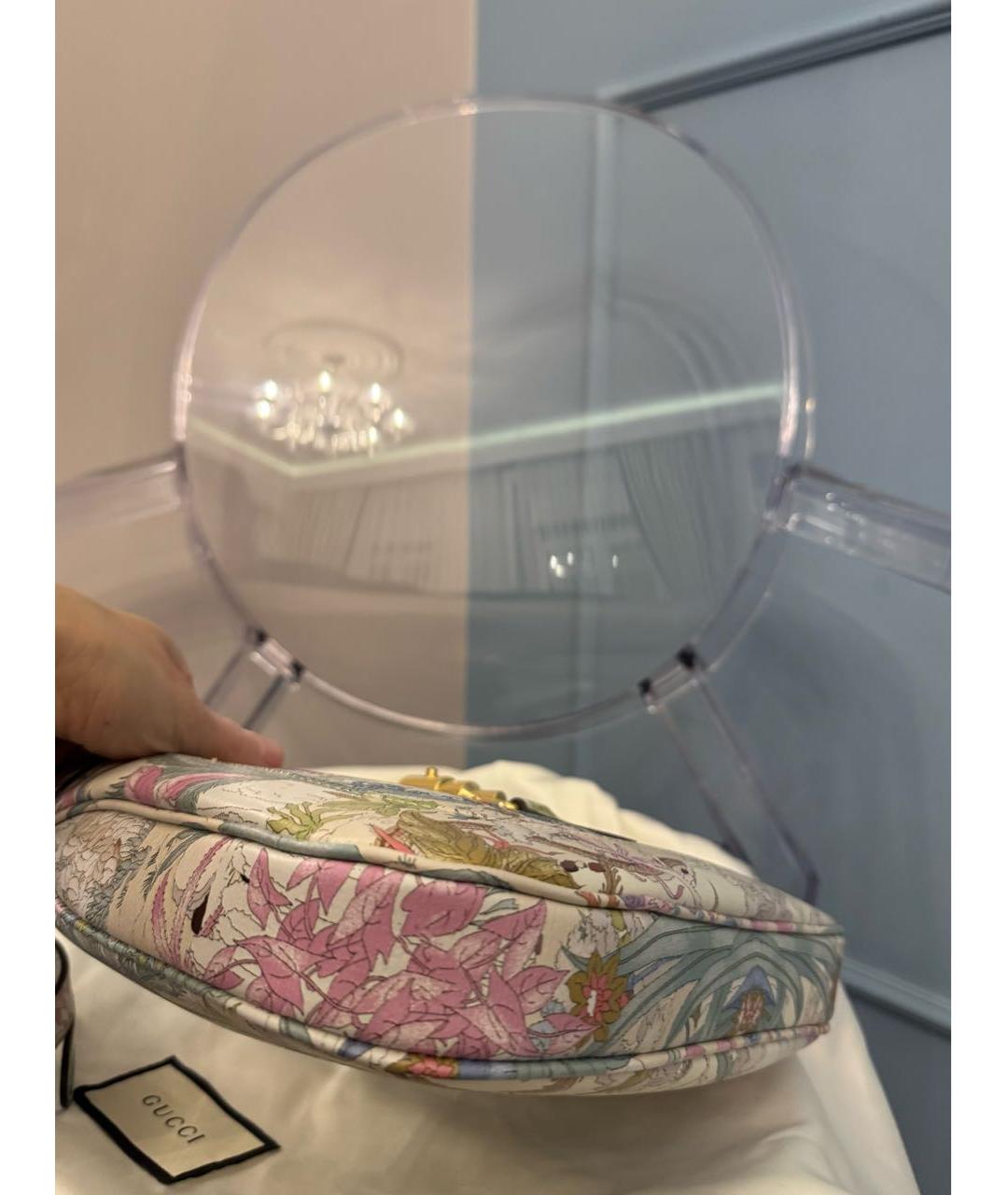 GUCCI Белая кожаная сумка с короткими ручками, фото 4