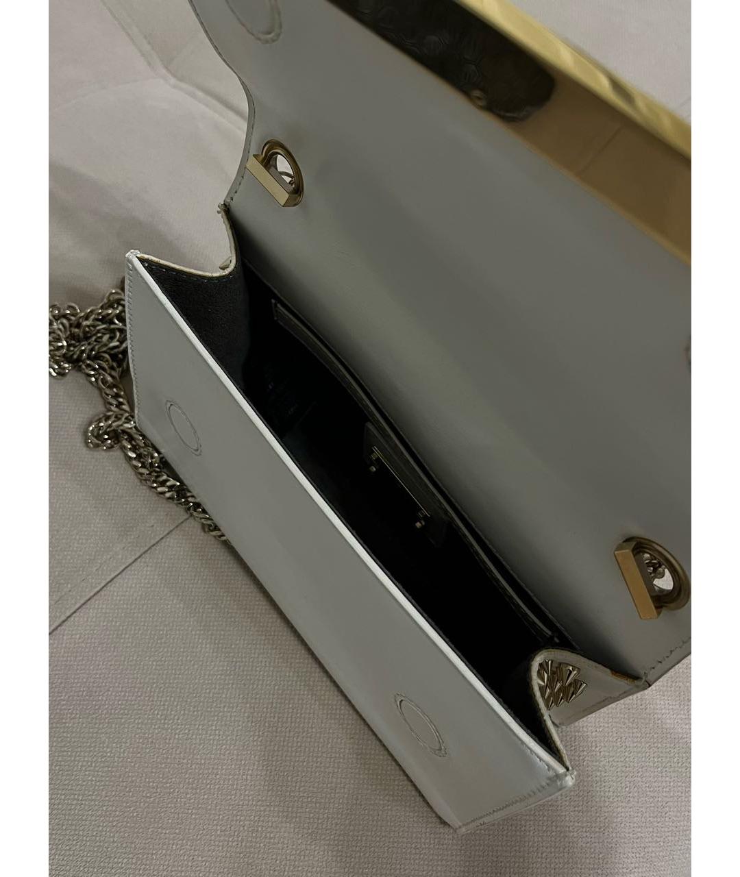 PHILIPP PLEIN Белая кожаная сумка через плечо, фото 4