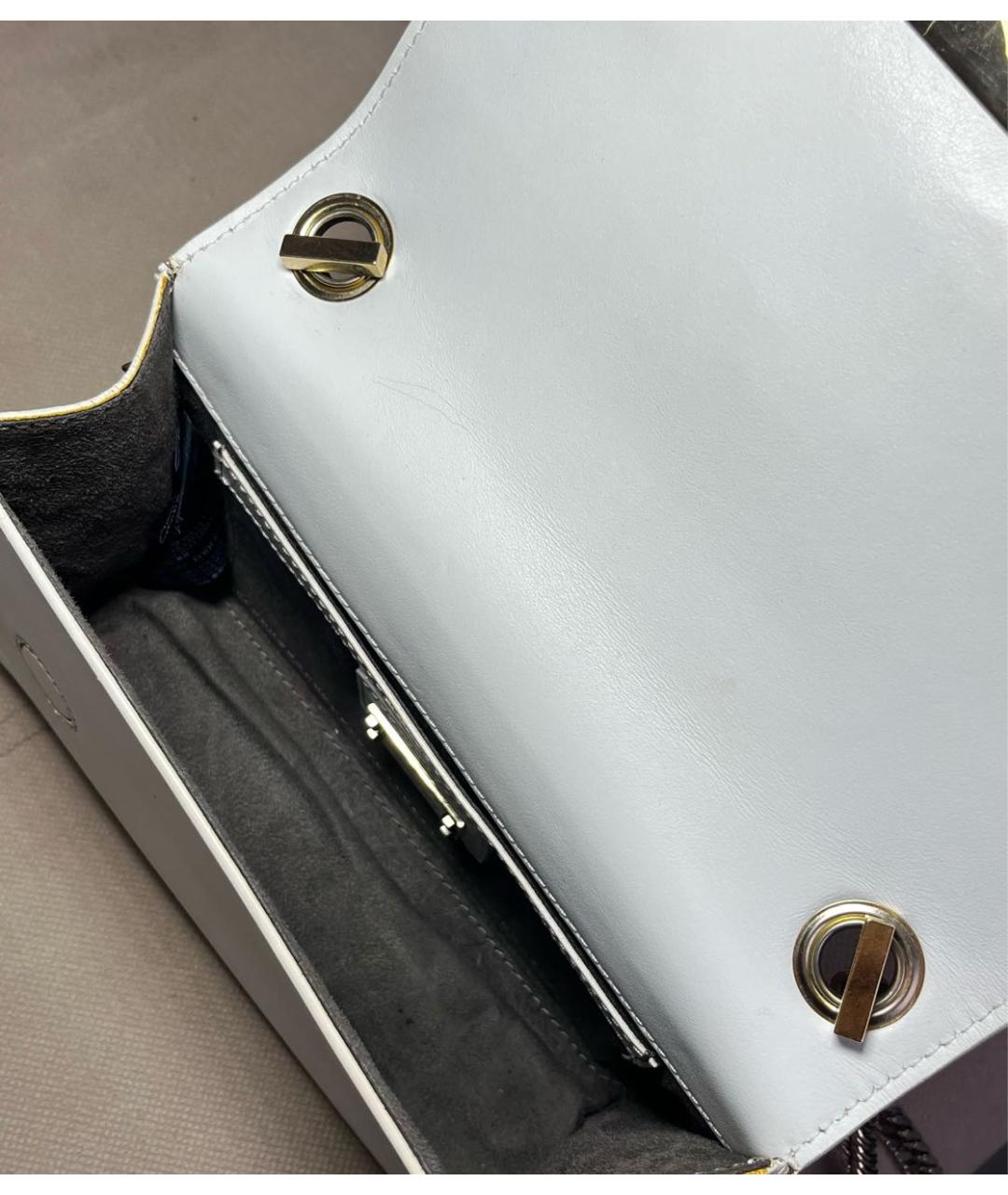 PHILIPP PLEIN Белая кожаная сумка через плечо, фото 4
