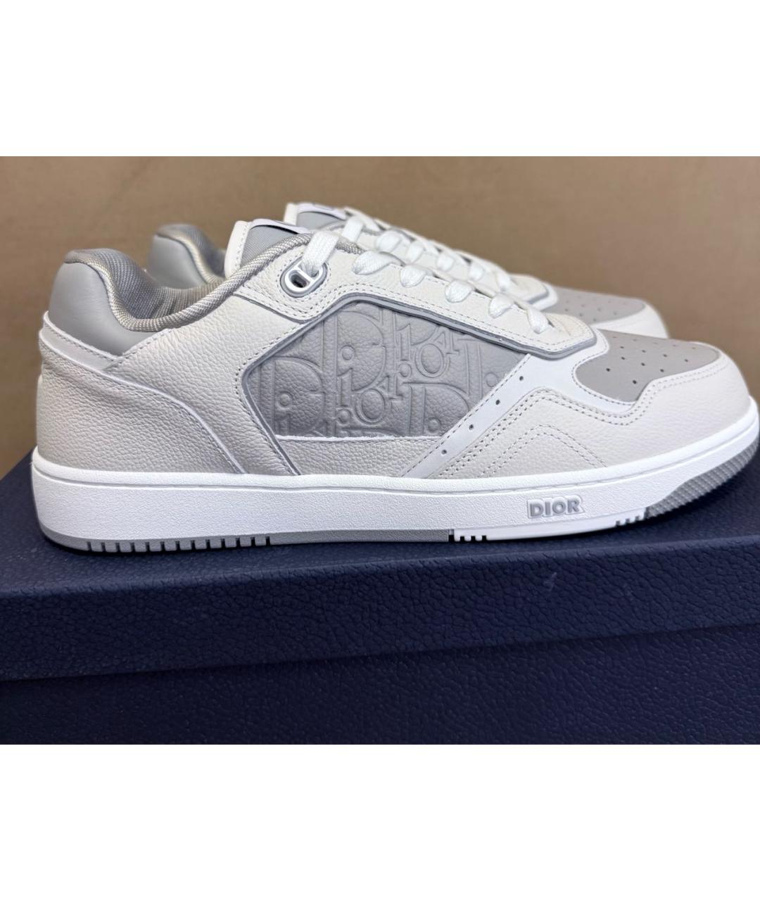 CHRISTIAN DIOR Серые кожаные низкие кроссовки / кеды, фото 9