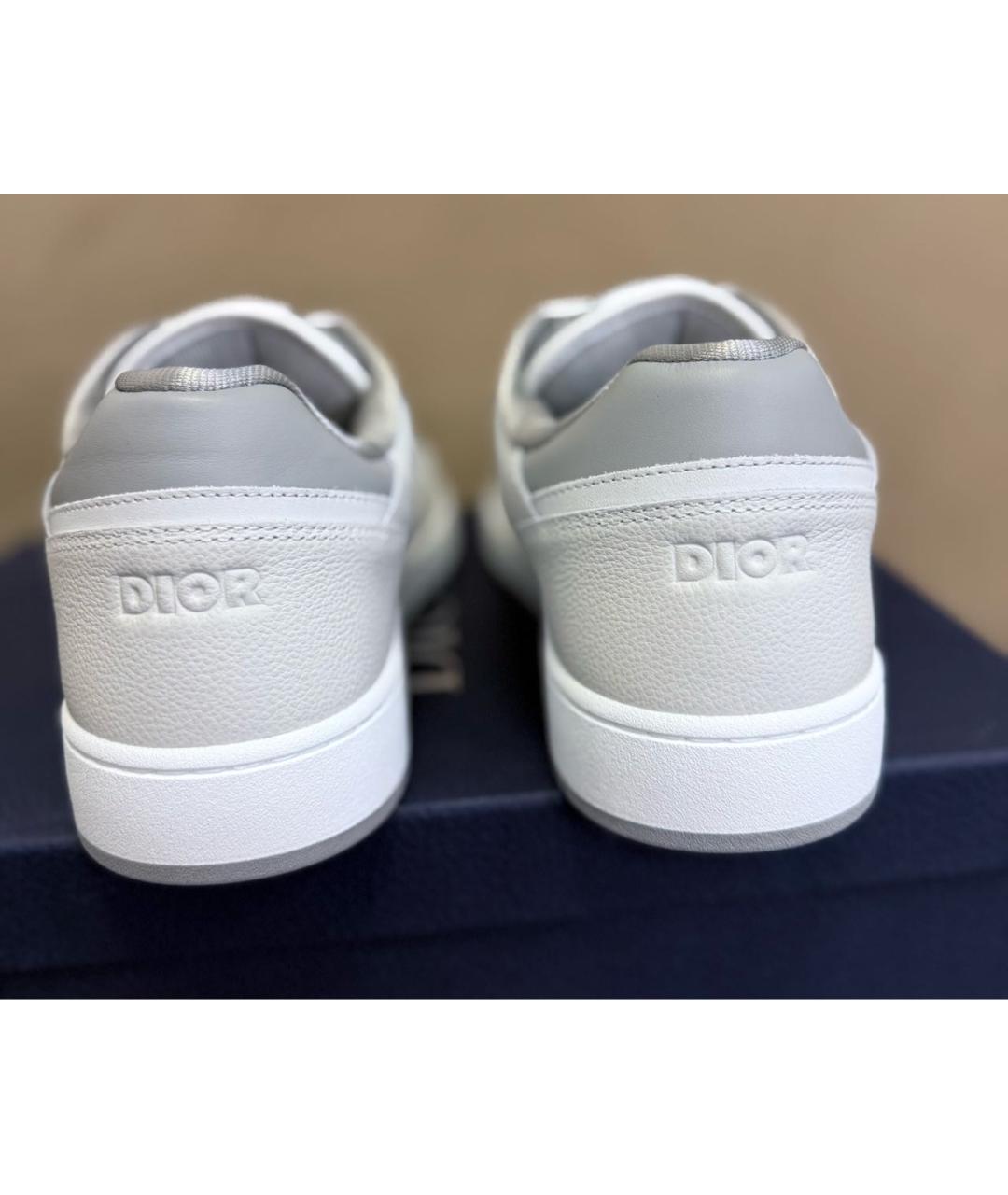 CHRISTIAN DIOR Серые кожаные низкие кроссовки / кеды, фото 4