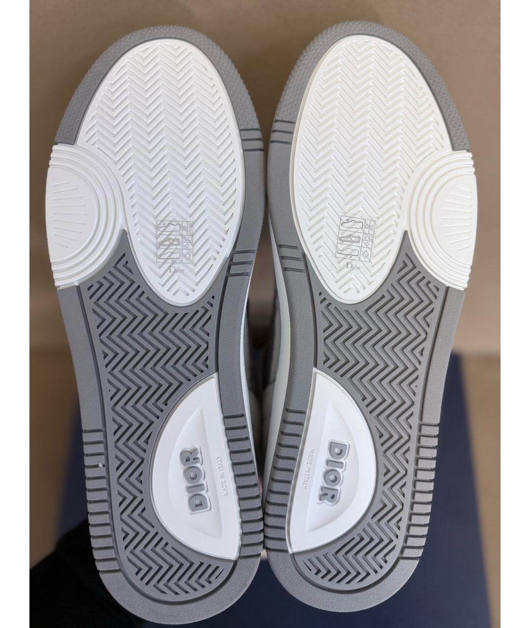 CHRISTIAN DIOR Серые кожаные низкие кроссовки / кеды, фото 6