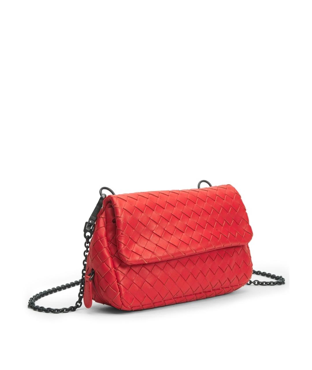 BOTTEGA VENETA Красная кожаная сумка через плечо, фото 2