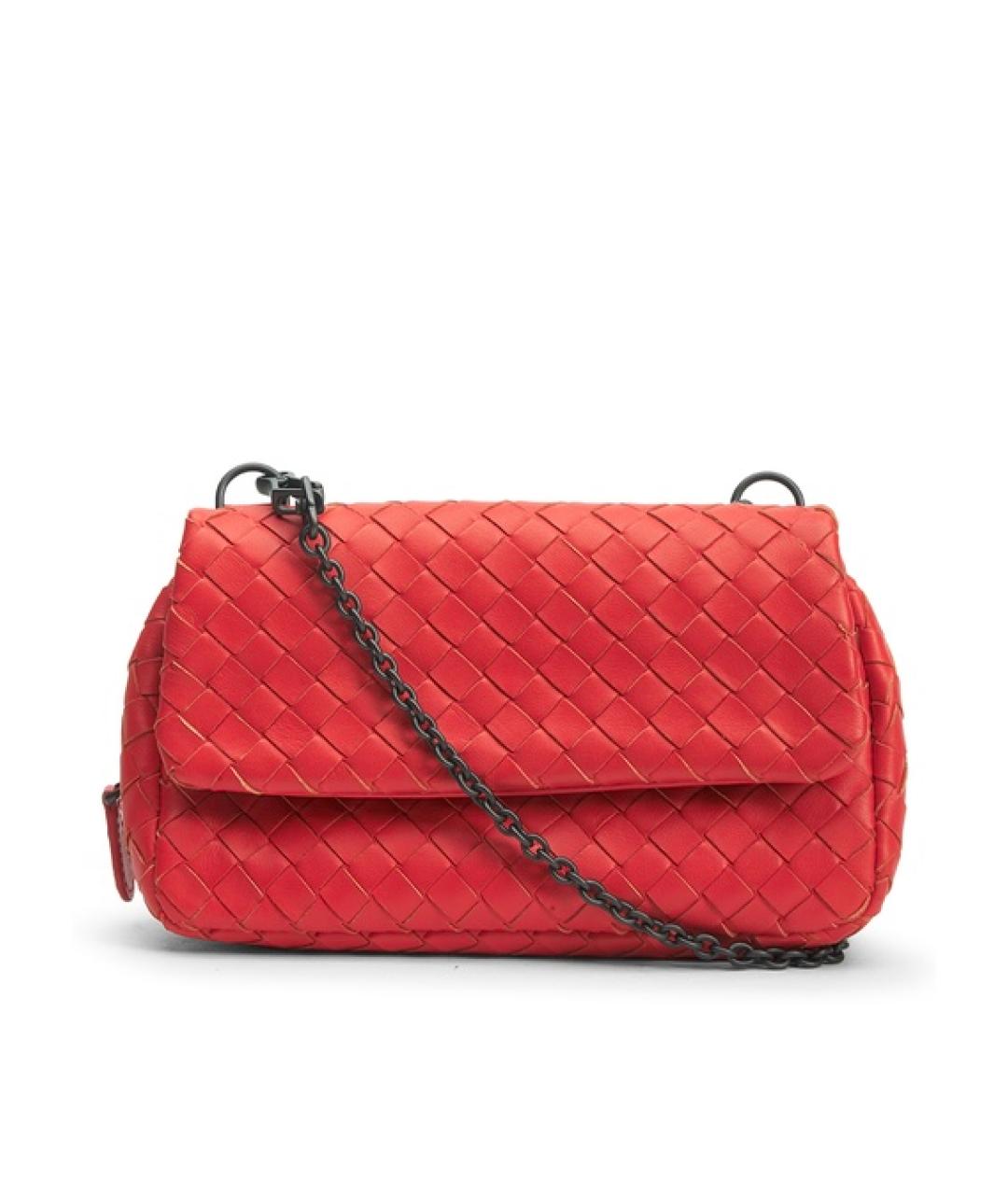 BOTTEGA VENETA Красная кожаная сумка через плечо, фото 4