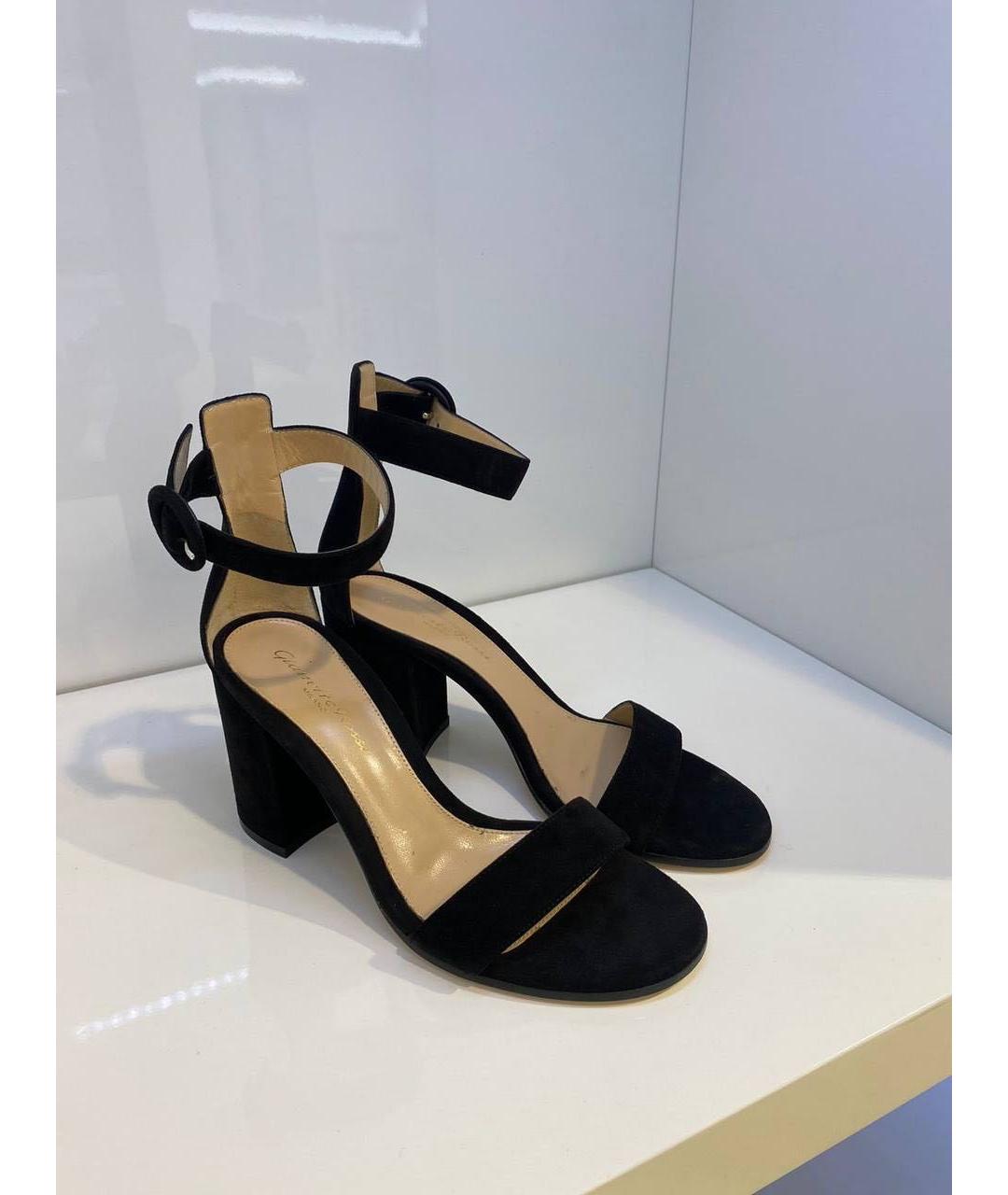 GIANVITO ROSSI Черные замшевые босоножки, фото 4