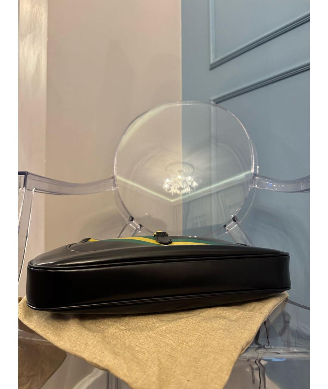 GUCCI Черная кожаная сумка через плечо, фото 5