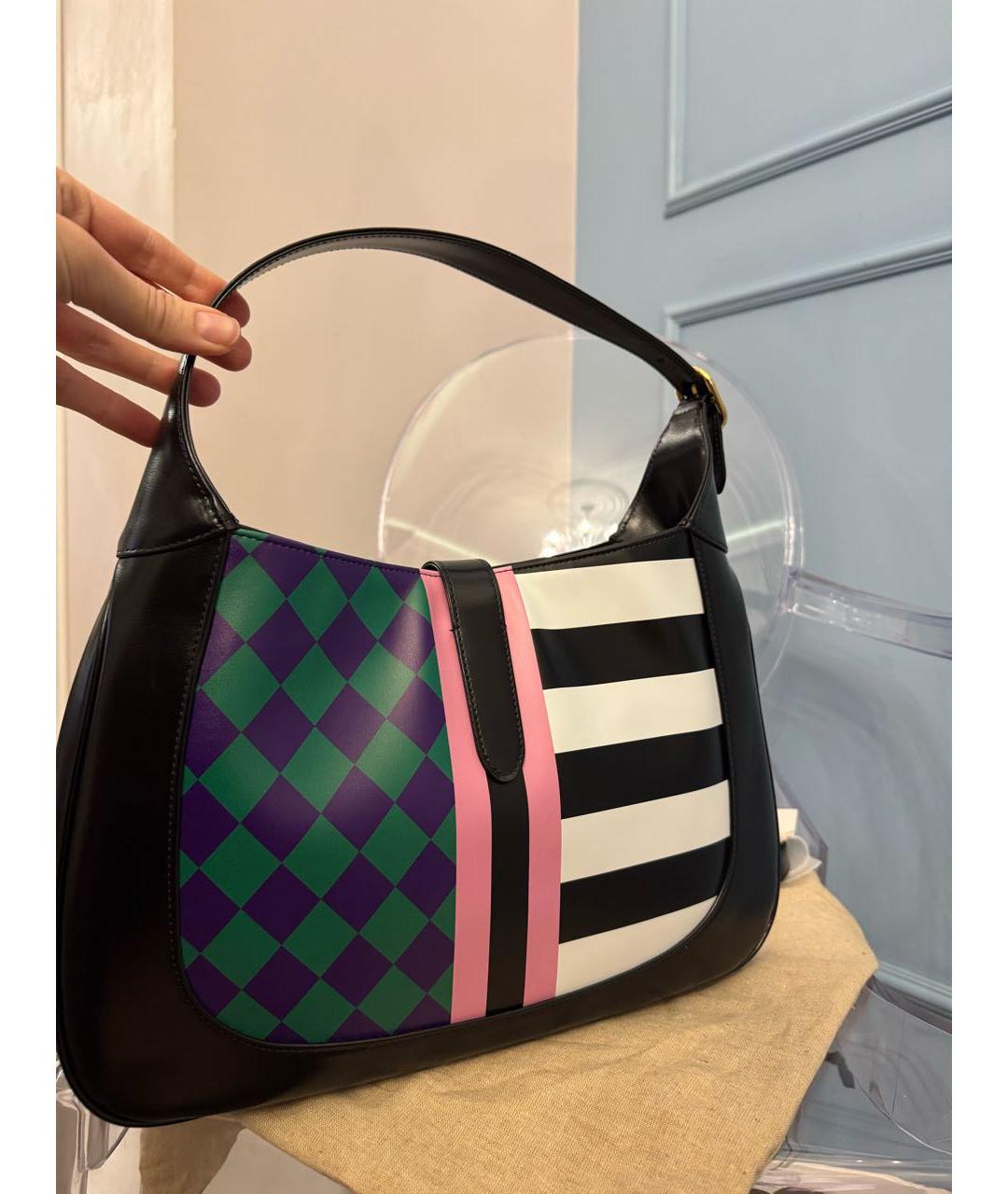 GUCCI Черная кожаная сумка через плечо, фото 4