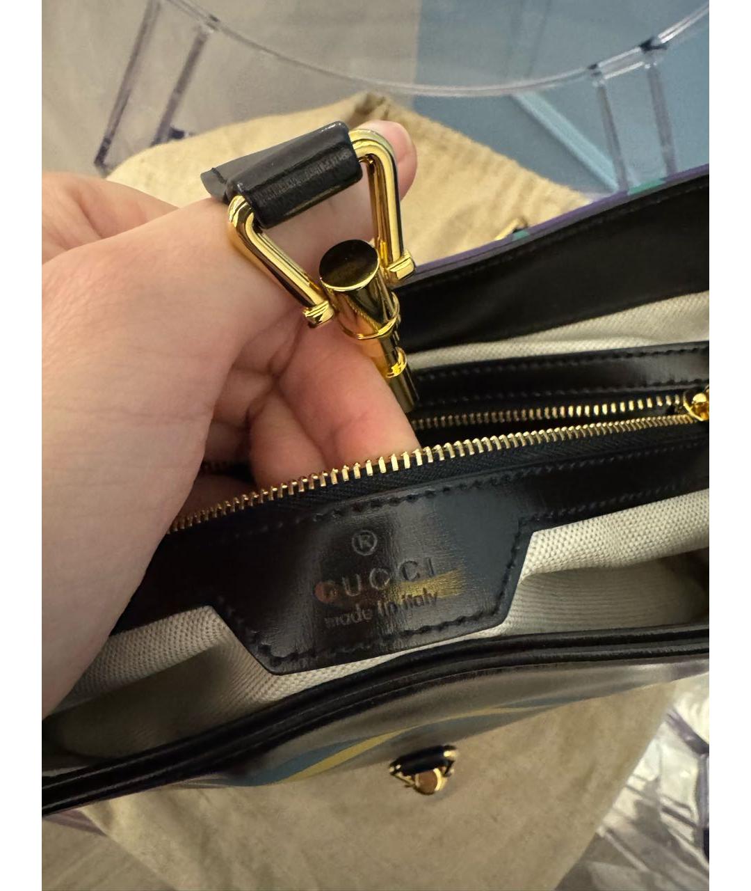 GUCCI Черная кожаная сумка через плечо, фото 8