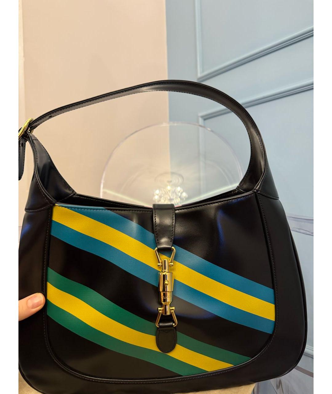 GUCCI Черная кожаная сумка через плечо, фото 3