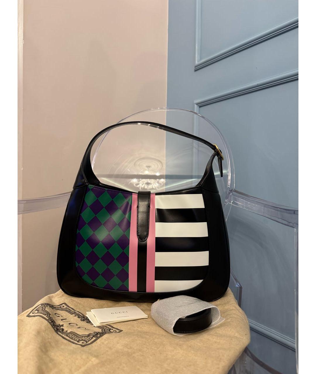 GUCCI Черная кожаная сумка через плечо, фото 2