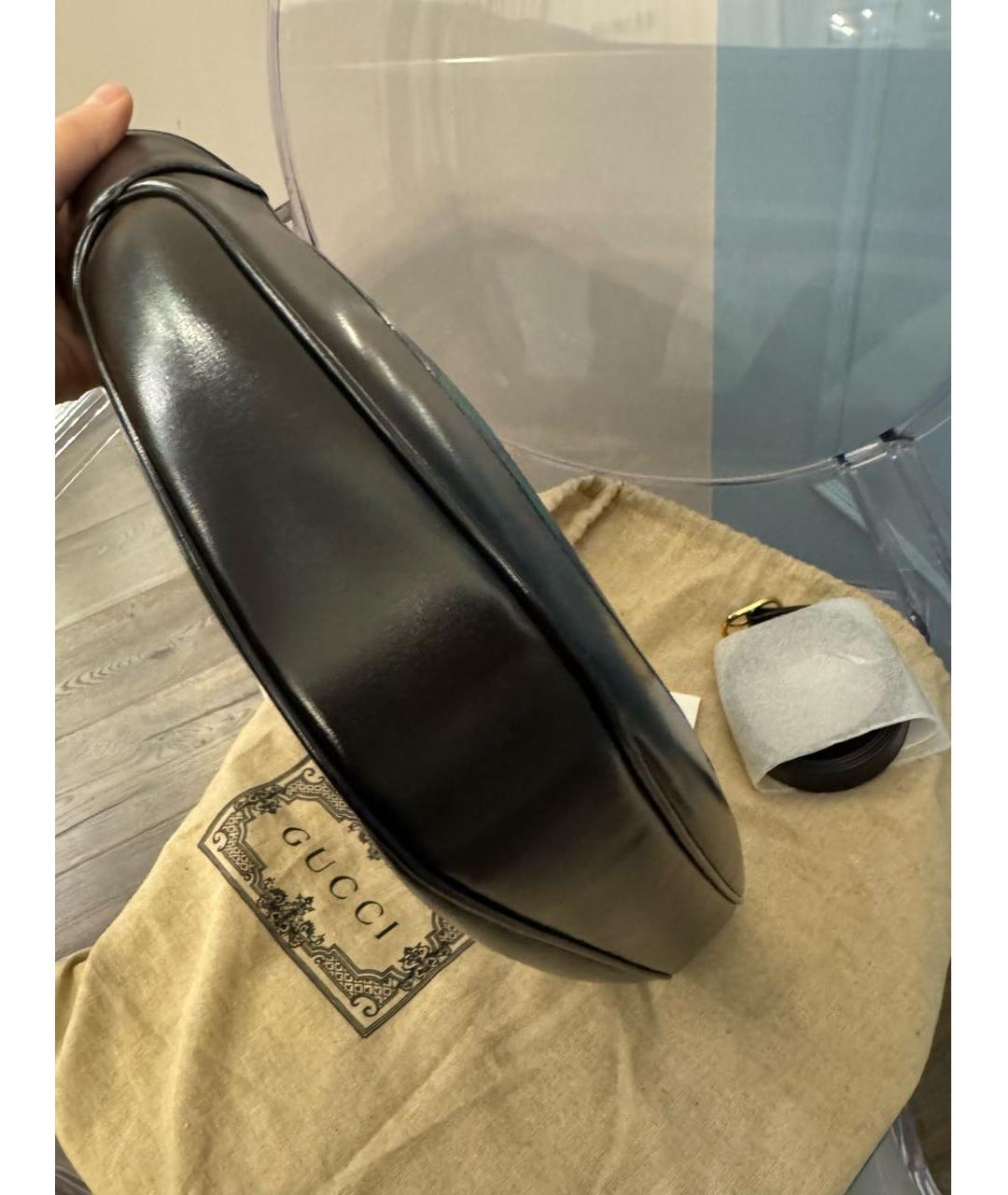 GUCCI Черная кожаная сумка через плечо, фото 6