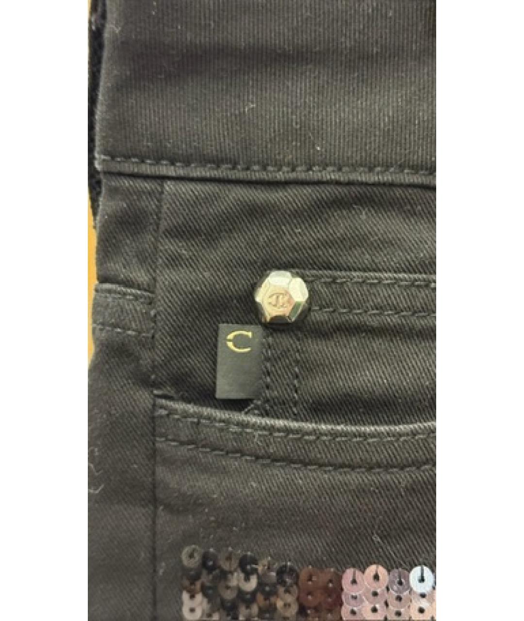 JUST CAVALLI Черные хлопковые прямые джинсы, фото 5