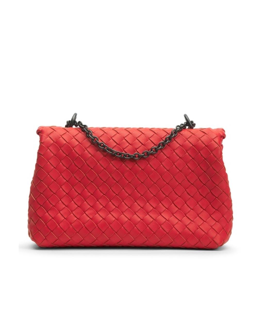 BOTTEGA VENETA Красная кожаная сумка через плечо, фото 3