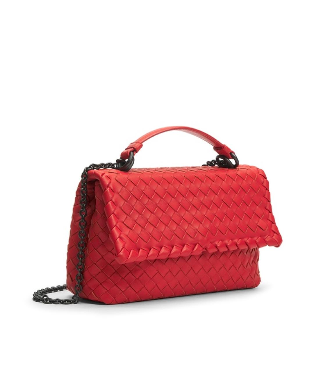 BOTTEGA VENETA Красная кожаная сумка через плечо, фото 2