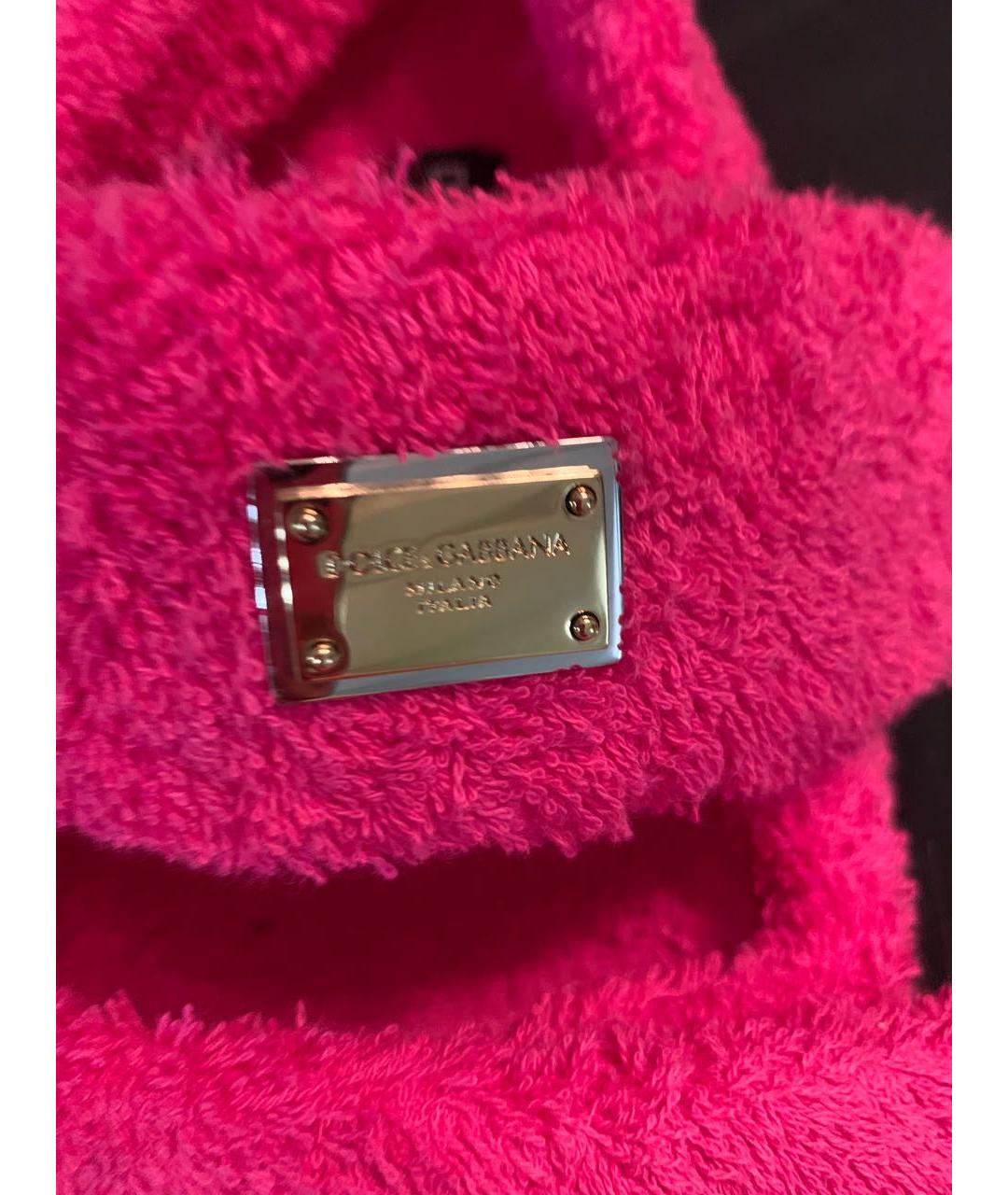 DOLCE&GABBANA Фуксия текстильные сандалии, фото 7