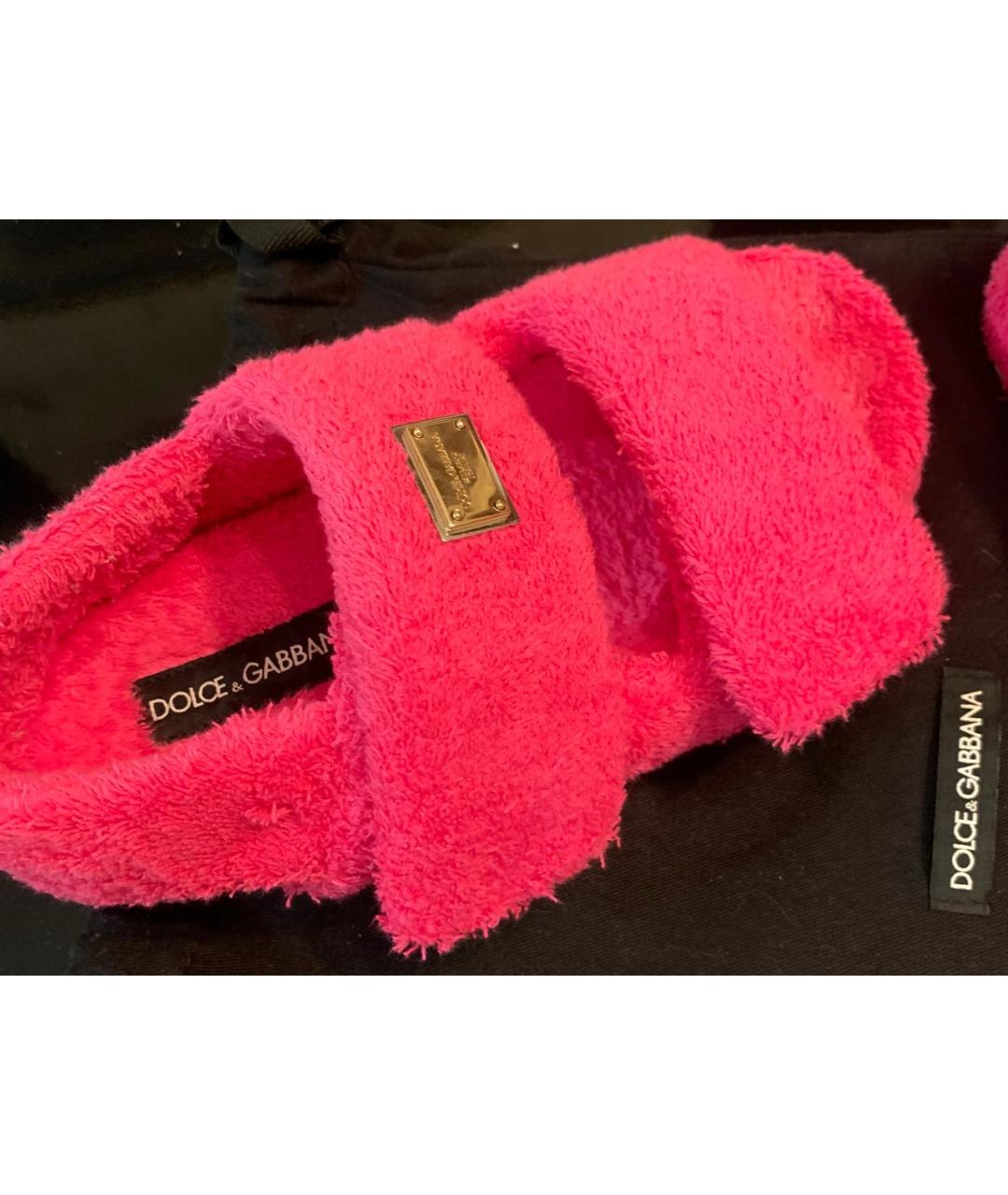 DOLCE&GABBANA Фуксия текстильные сандалии, фото 2