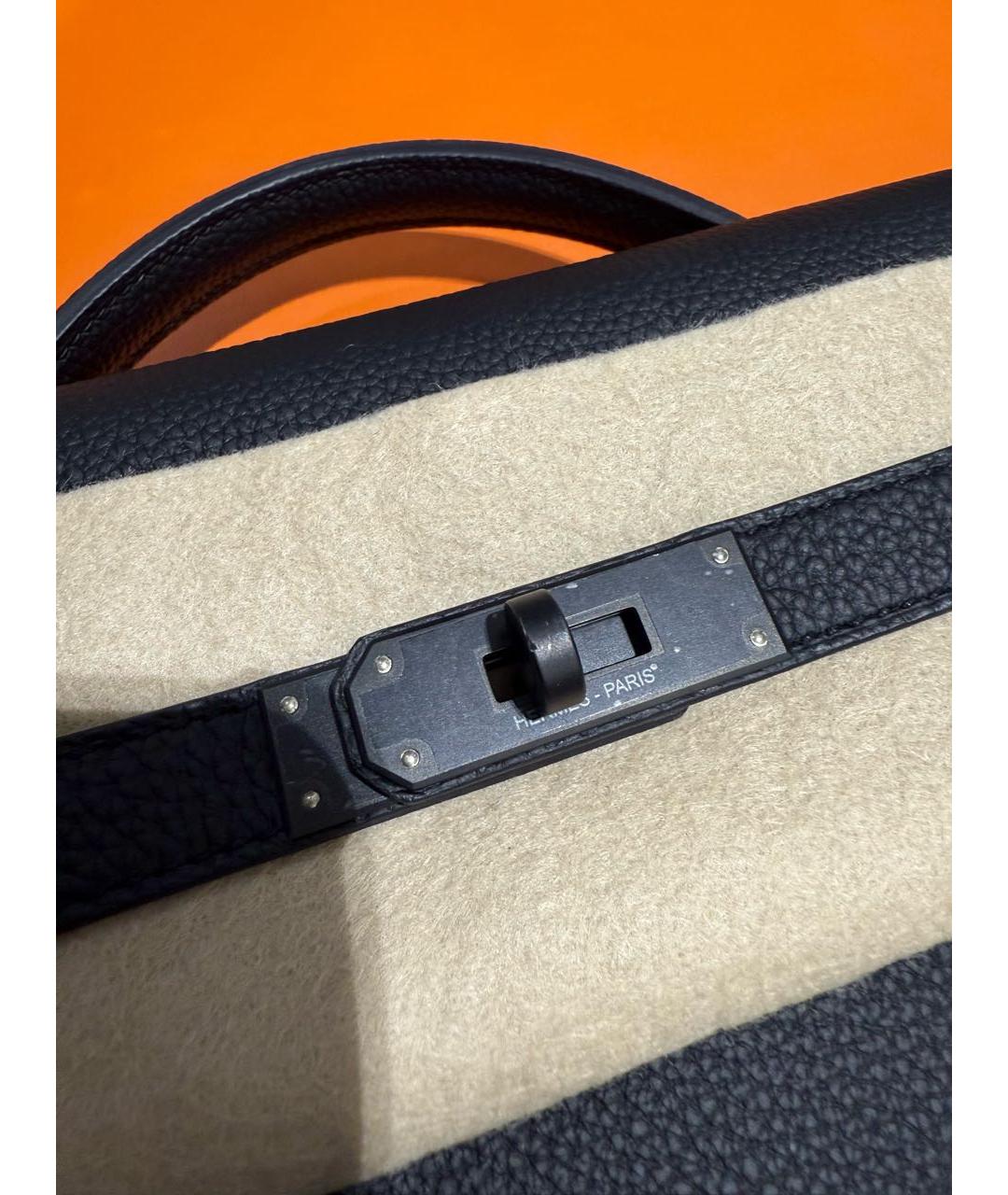 HERMES Черный кожаный портфель, фото 5