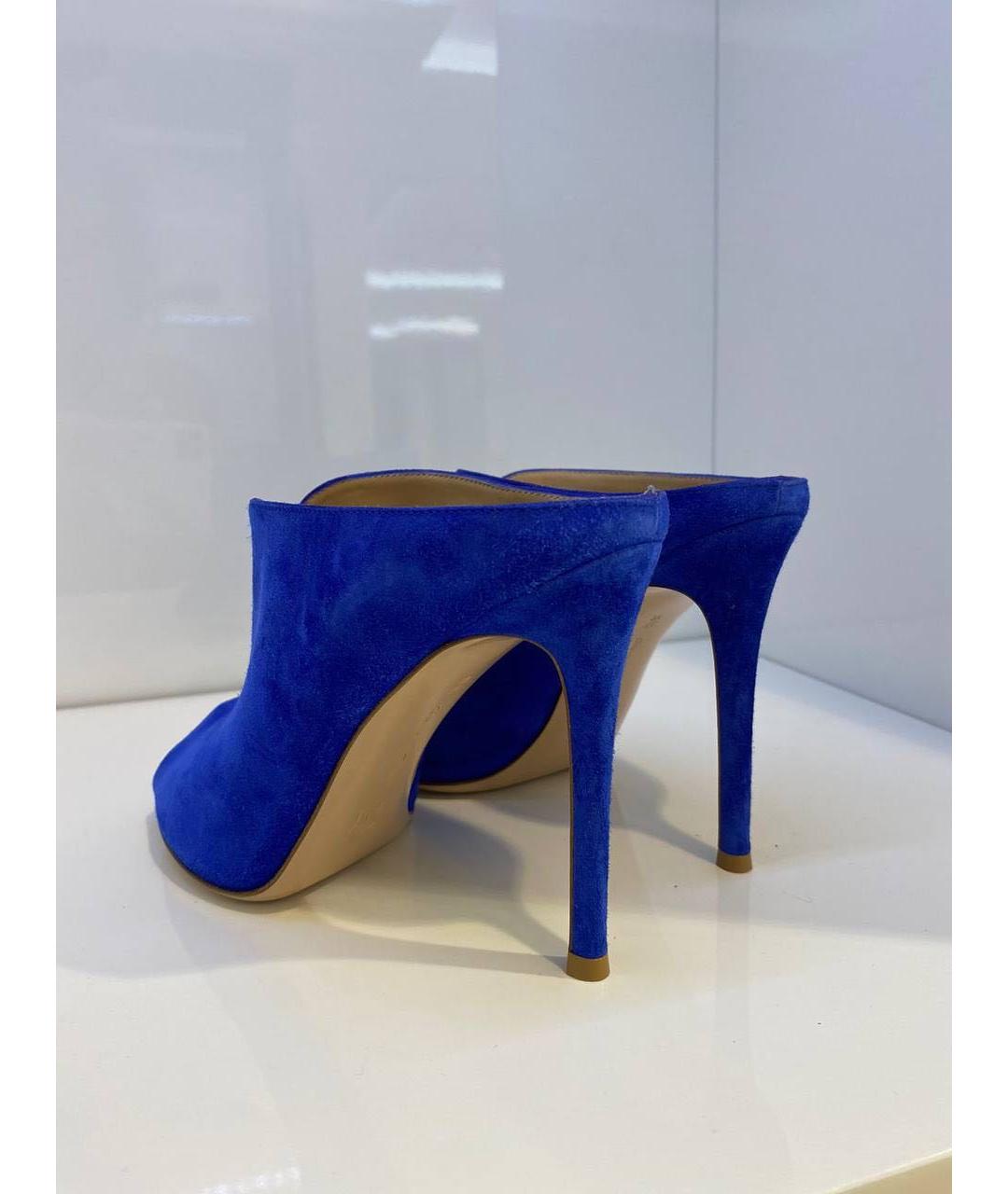 GIANVITO ROSSI Синие замшевые мюли, фото 3