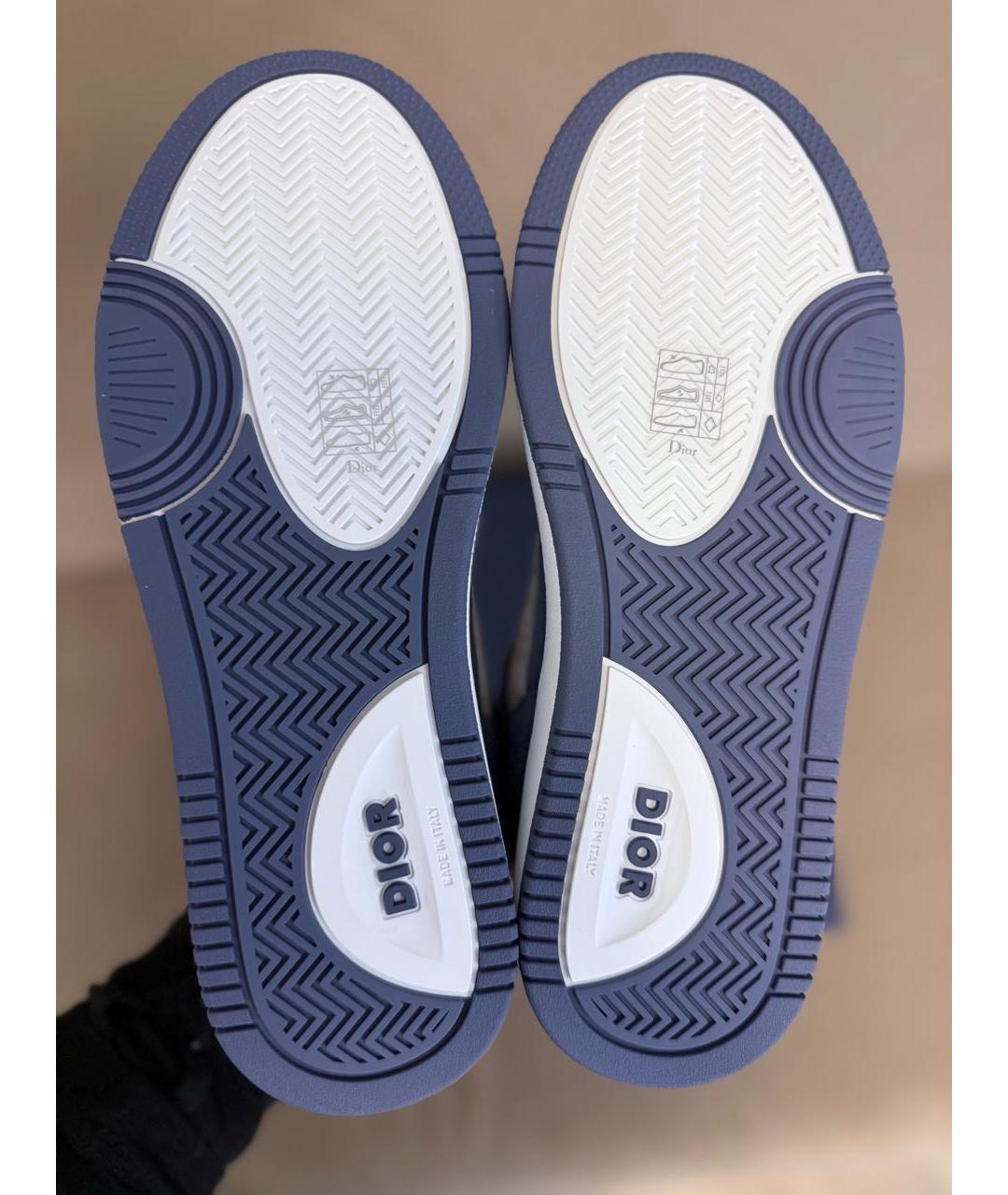 CHRISTIAN DIOR Синие кожаные низкие кроссовки / кеды, фото 5