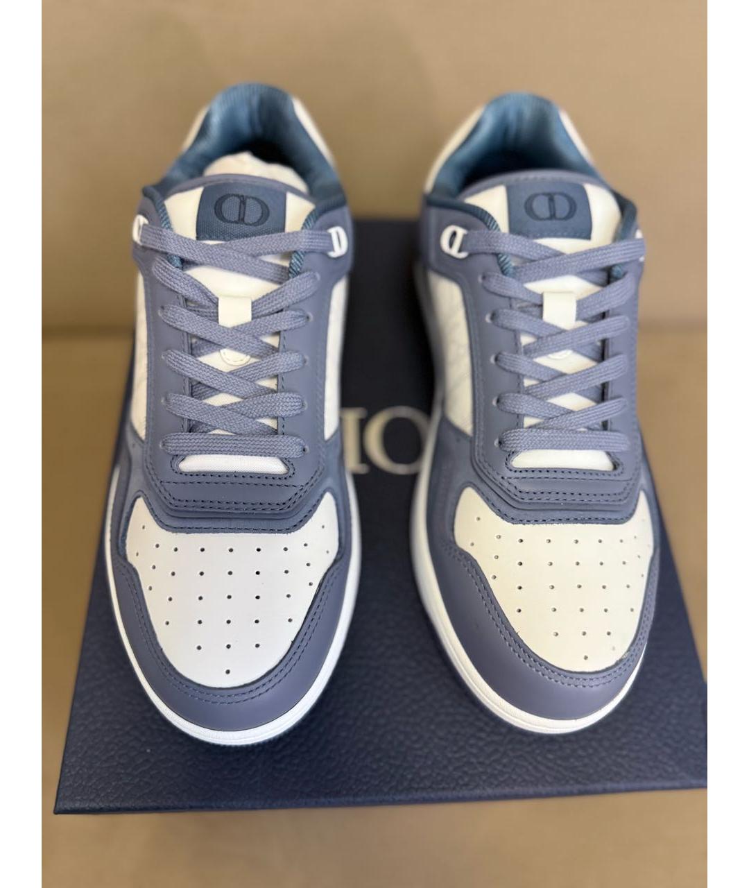 CHRISTIAN DIOR Синие кожаные низкие кроссовки / кеды, фото 3