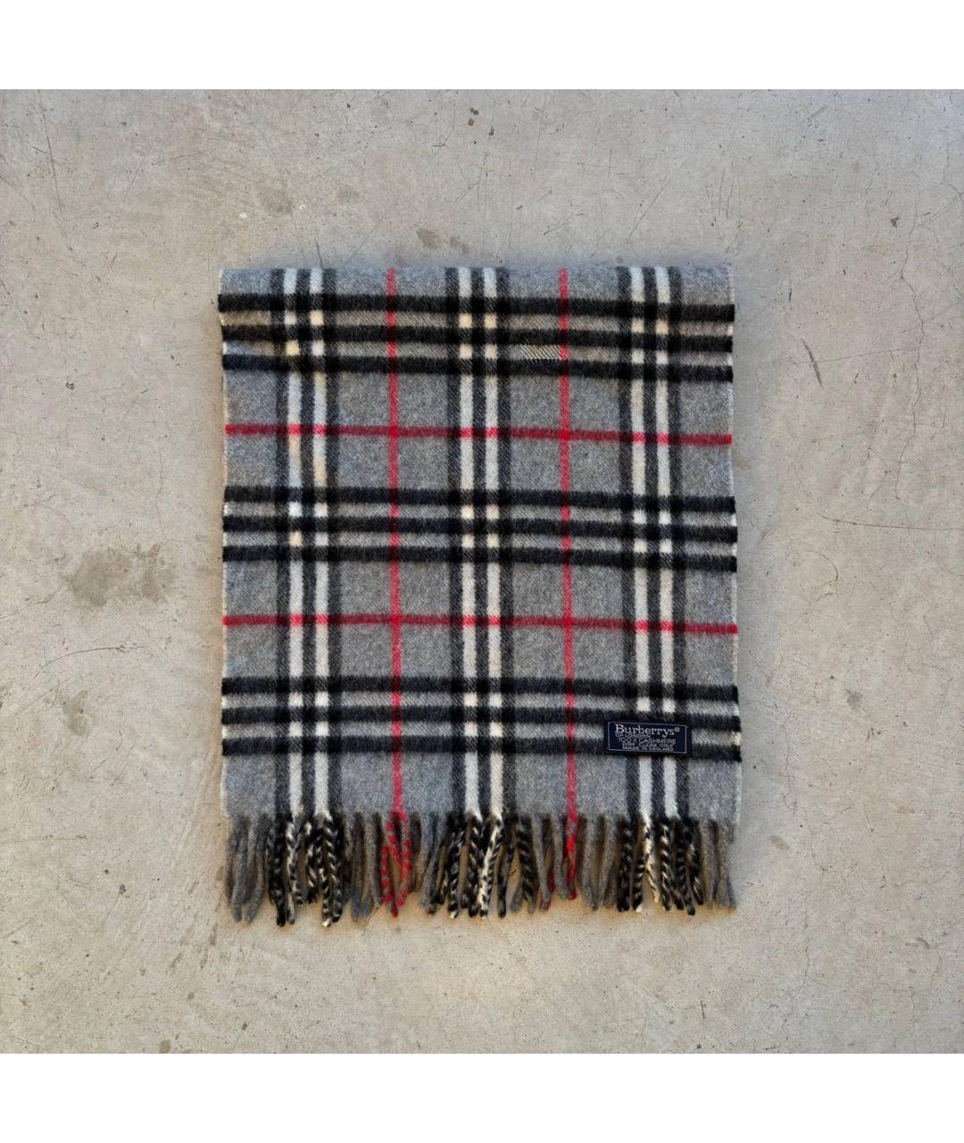 BURBERRY Серый кашемировый шарф, фото 5