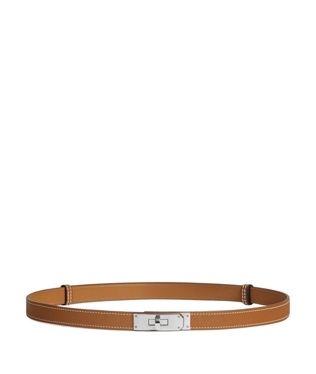 HERMES Оранжевый кожаный ремень, фото 1