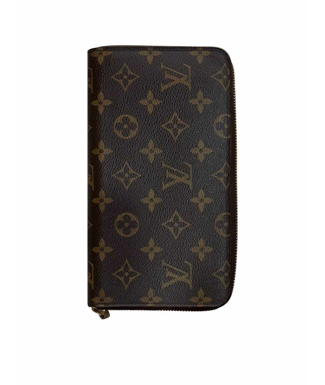 LOUIS VUITTON Коричневый кожаный кошелек, фото 1