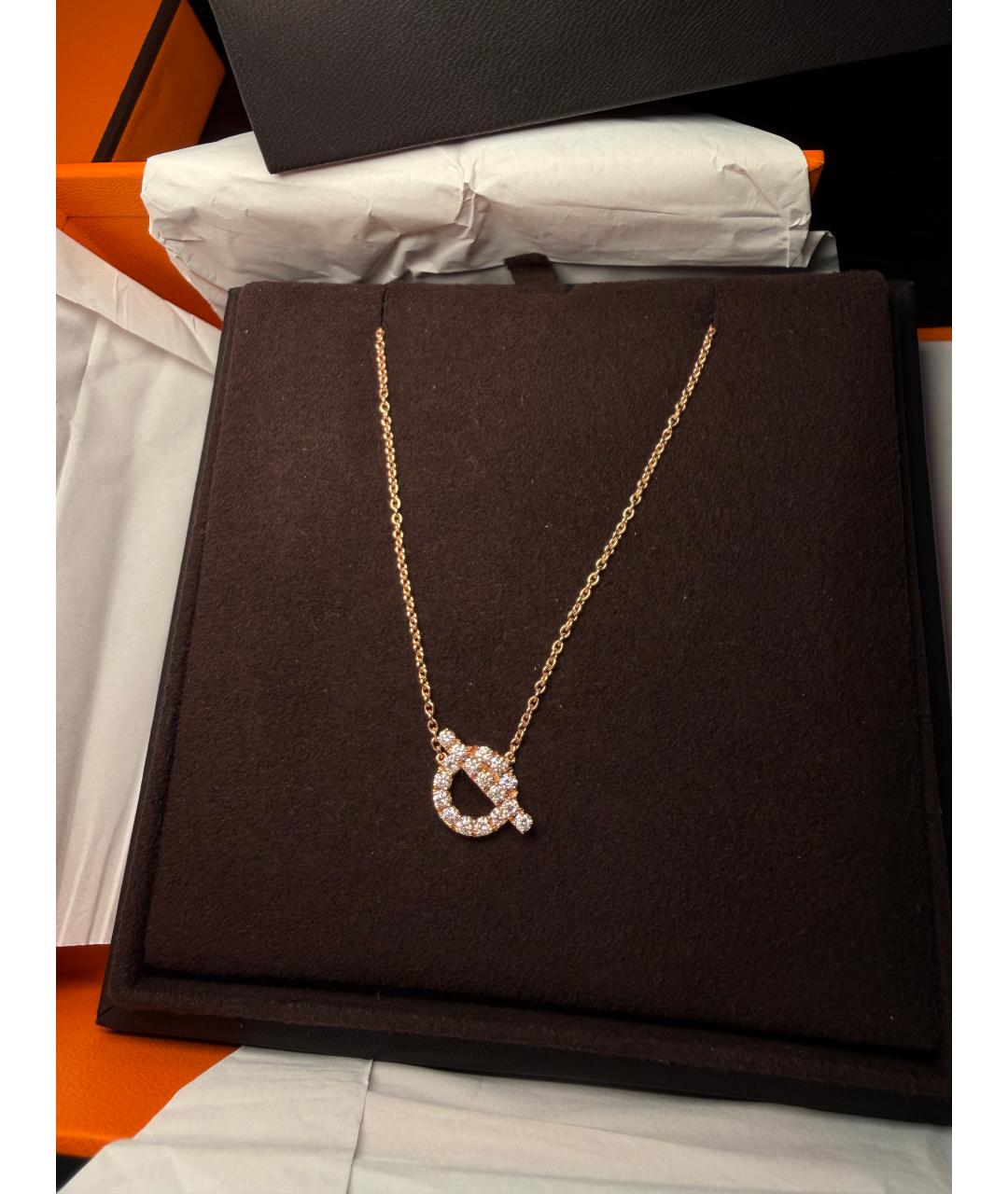 HERMES Золотое колье из розового золота, фото 3