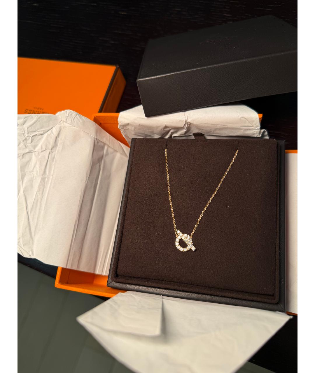 HERMES Золотое колье из розового золота, фото 4