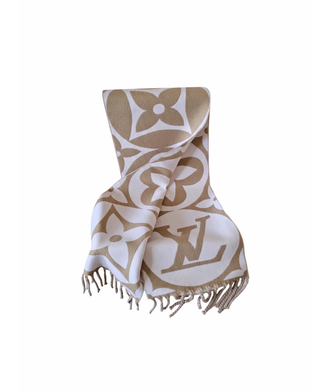 LOUIS VUITTON Бежевый шерстяной шарф, фото 1
