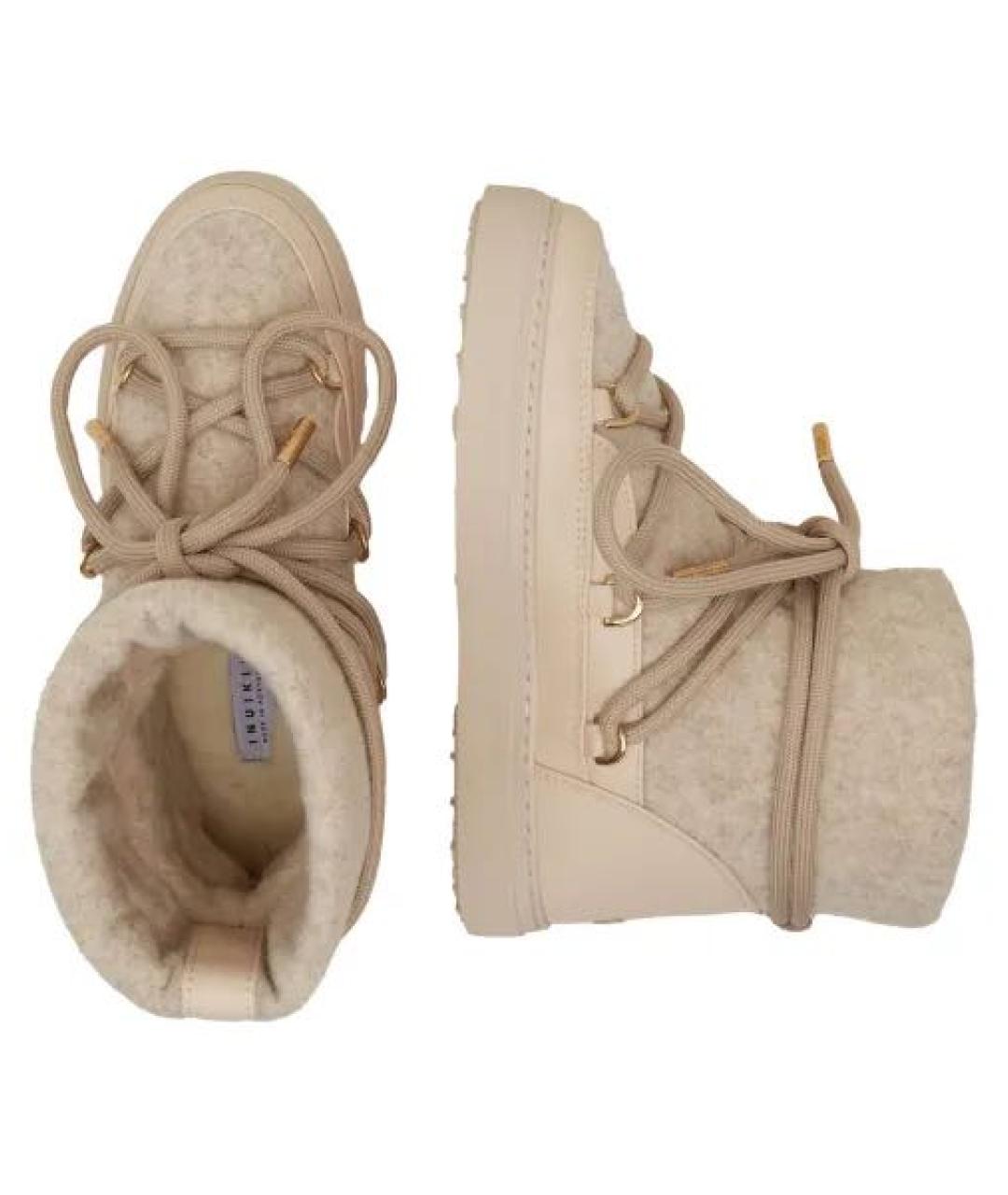 INUIKII Бежевые кожаные ботинки, фото 3