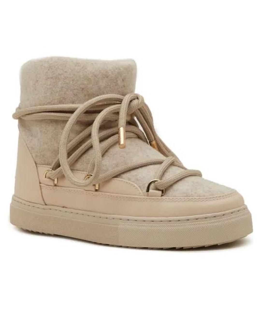 INUIKII Бежевые кожаные ботинки, фото 1