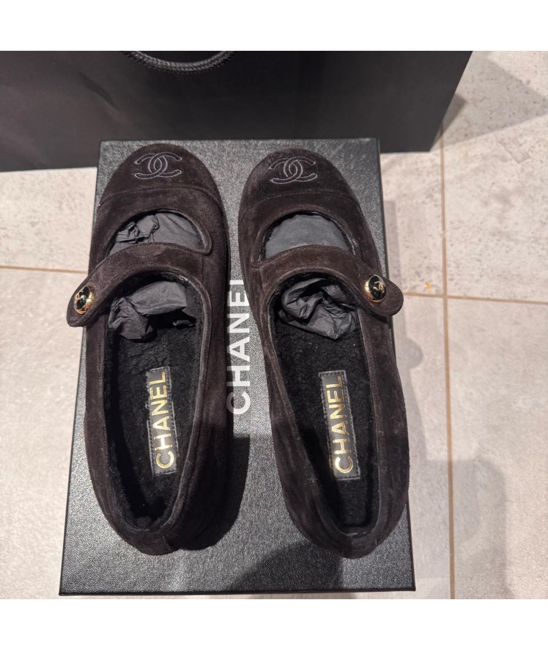 CHANEL Черные замшевые балетки, фото 3