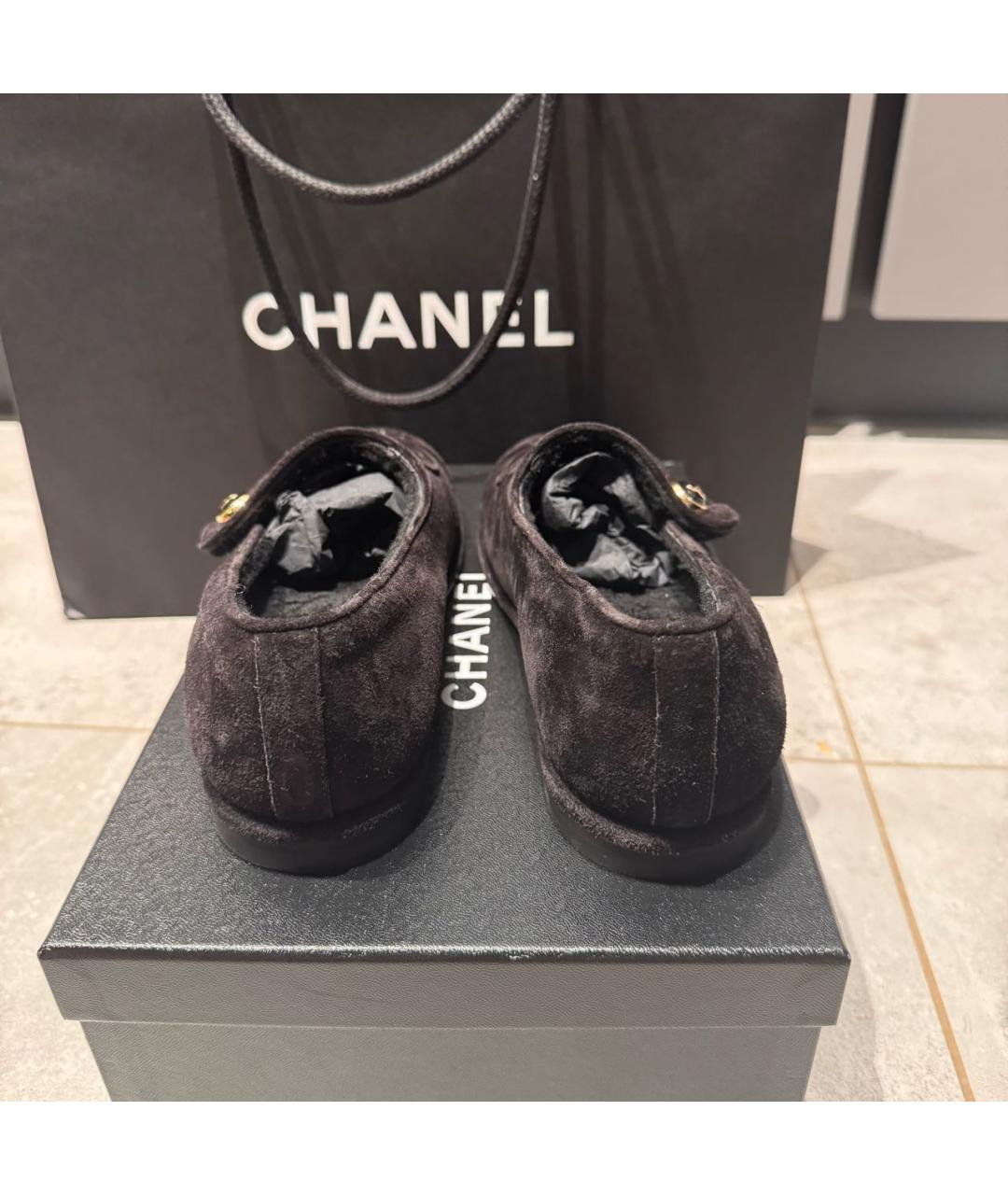 CHANEL Черные замшевые балетки, фото 4