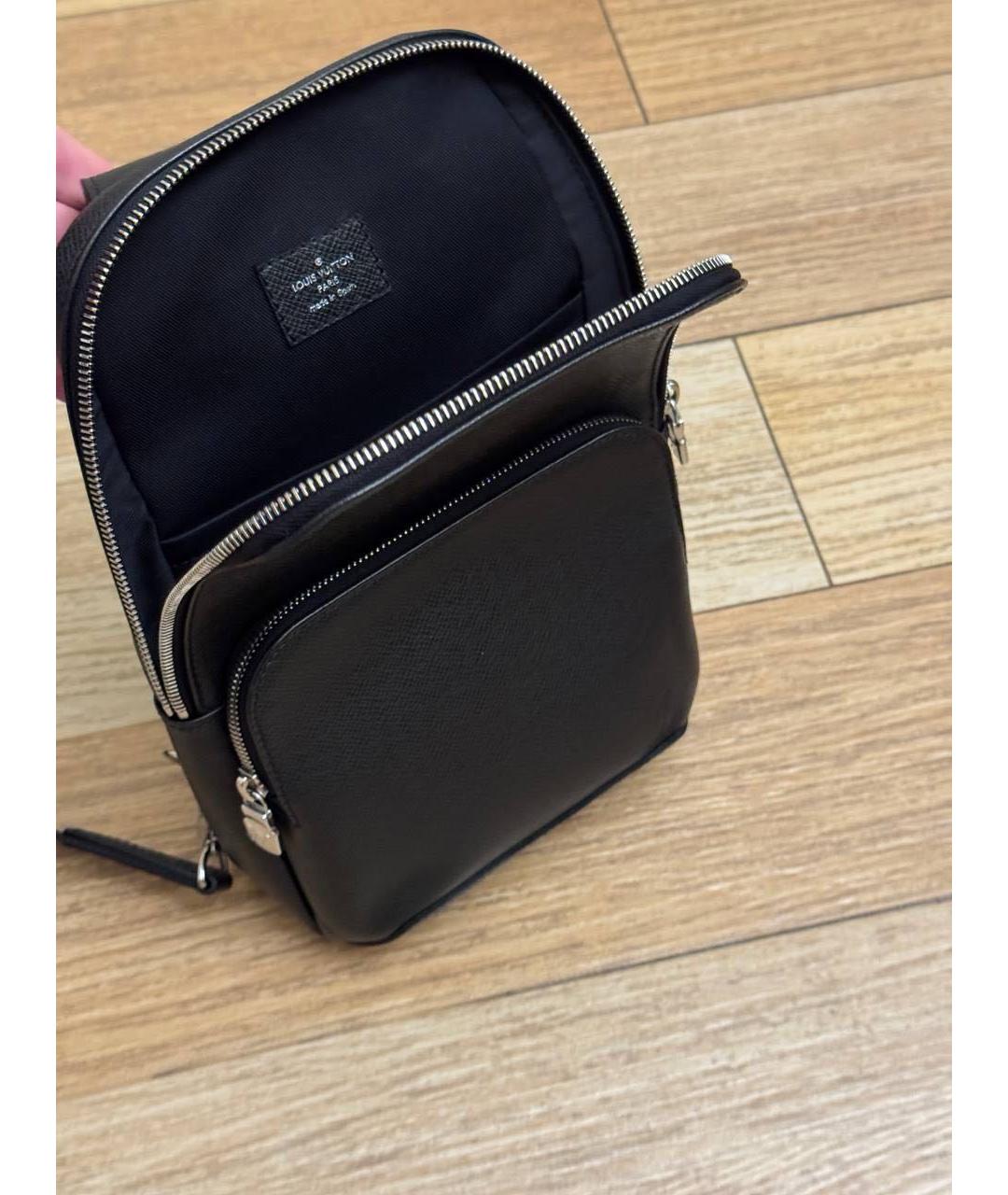 LOUIS VUITTON Черная кожаная сумка на плечо, фото 4