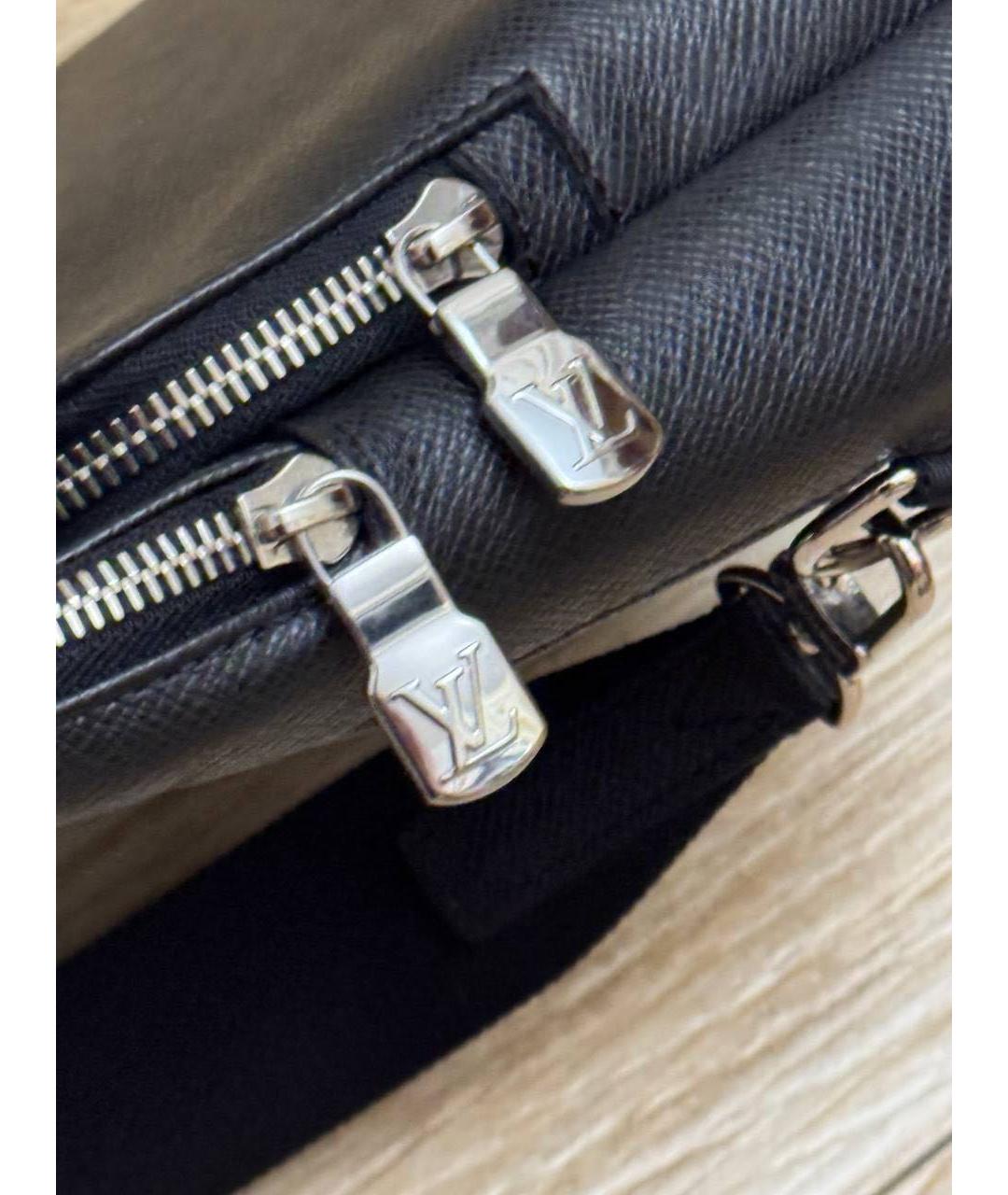 LOUIS VUITTON Черная кожаная сумка на плечо, фото 7