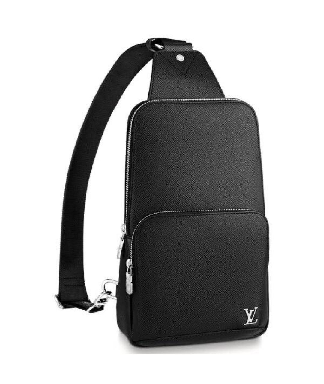 LOUIS VUITTON Черная кожаная сумка на плечо, фото 8