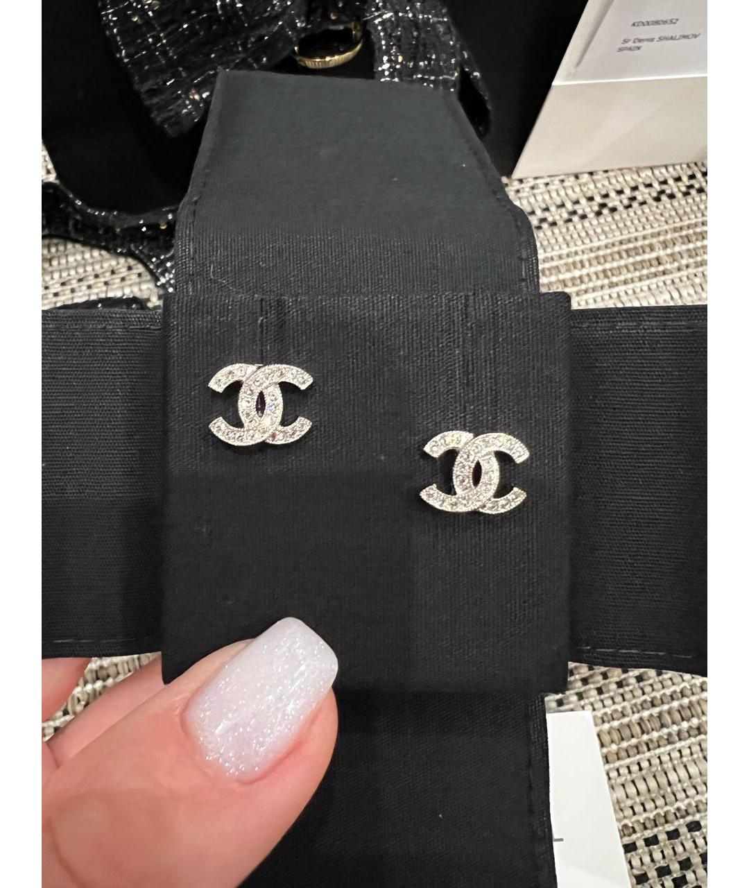 CHANEL Серебряные металлические серьги, фото 3