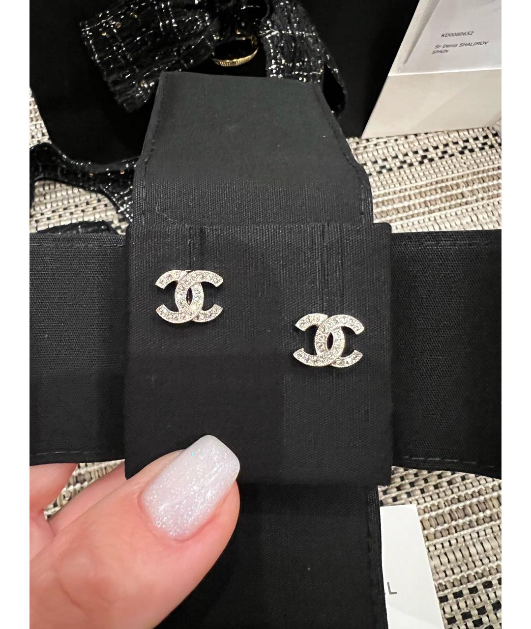 CHANEL Серебряные металлические серьги, фото 7