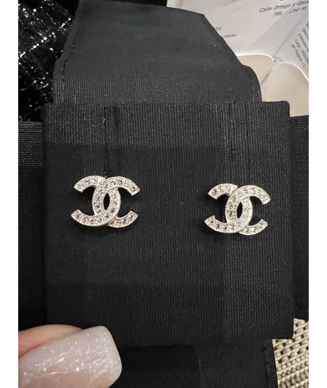 CHANEL Серебряные металлические серьги, фото 9