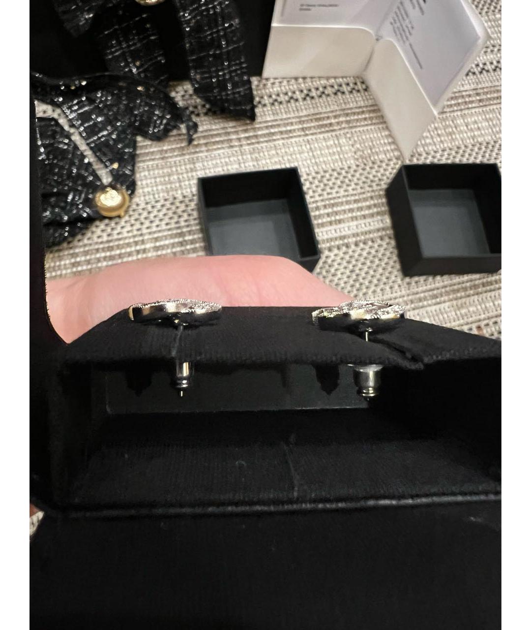 CHANEL Серебряные металлические серьги, фото 4