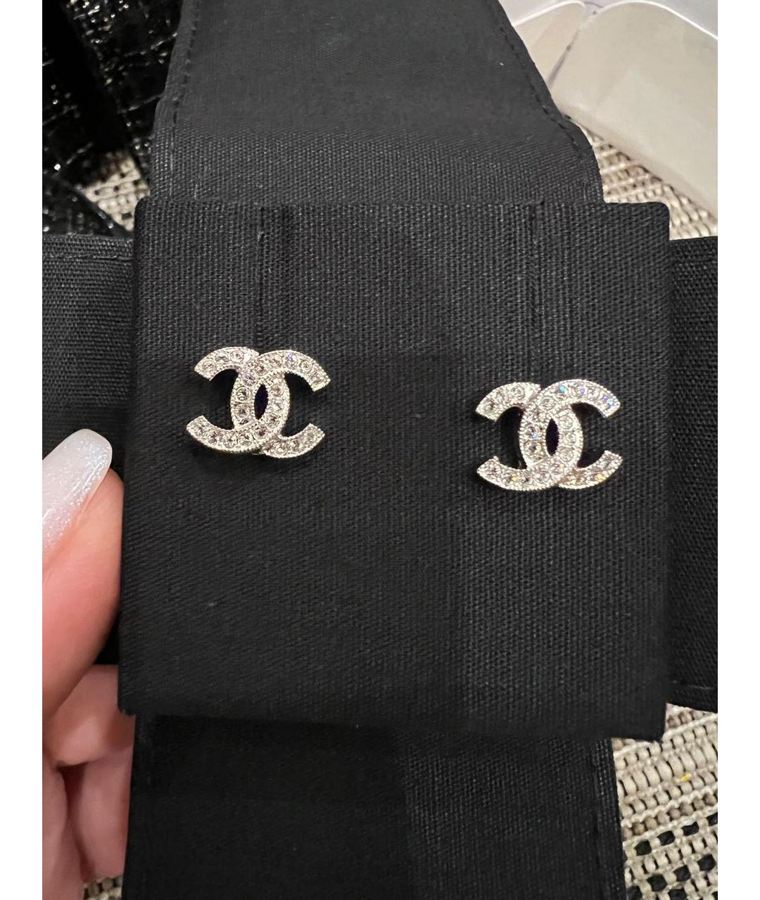 CHANEL Серебряные металлические серьги, фото 2