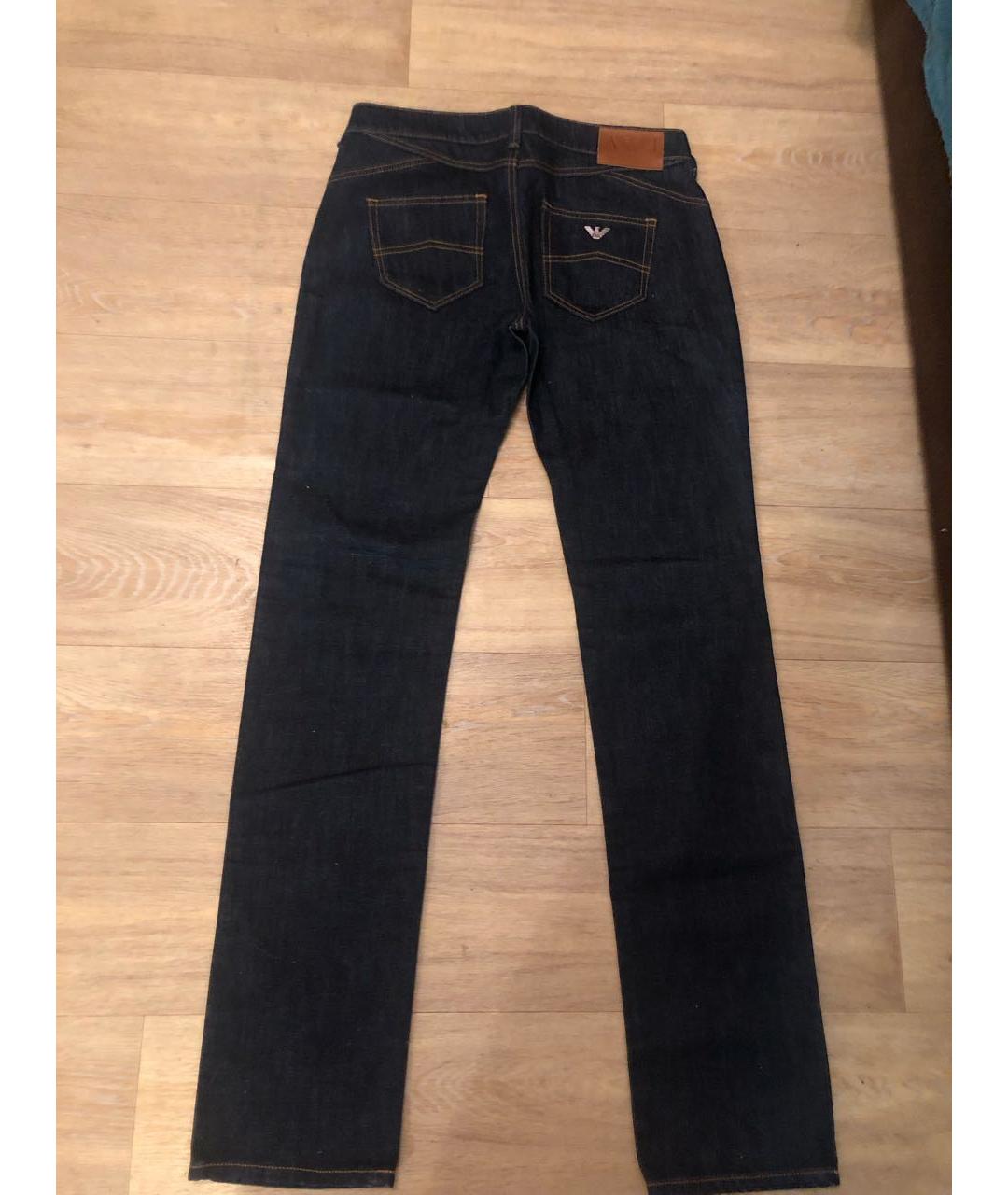 ARMANI JEANS Синие хлопковые джинсы слим, фото 7